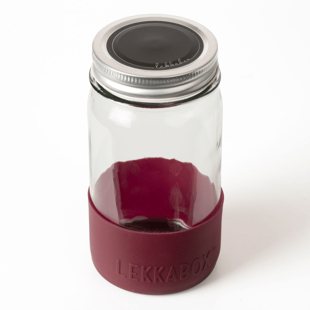 LEKKABOX® Meal Prep Glas mit Bumper, 500ml - Plum Lekkabox - malmichmunt.com