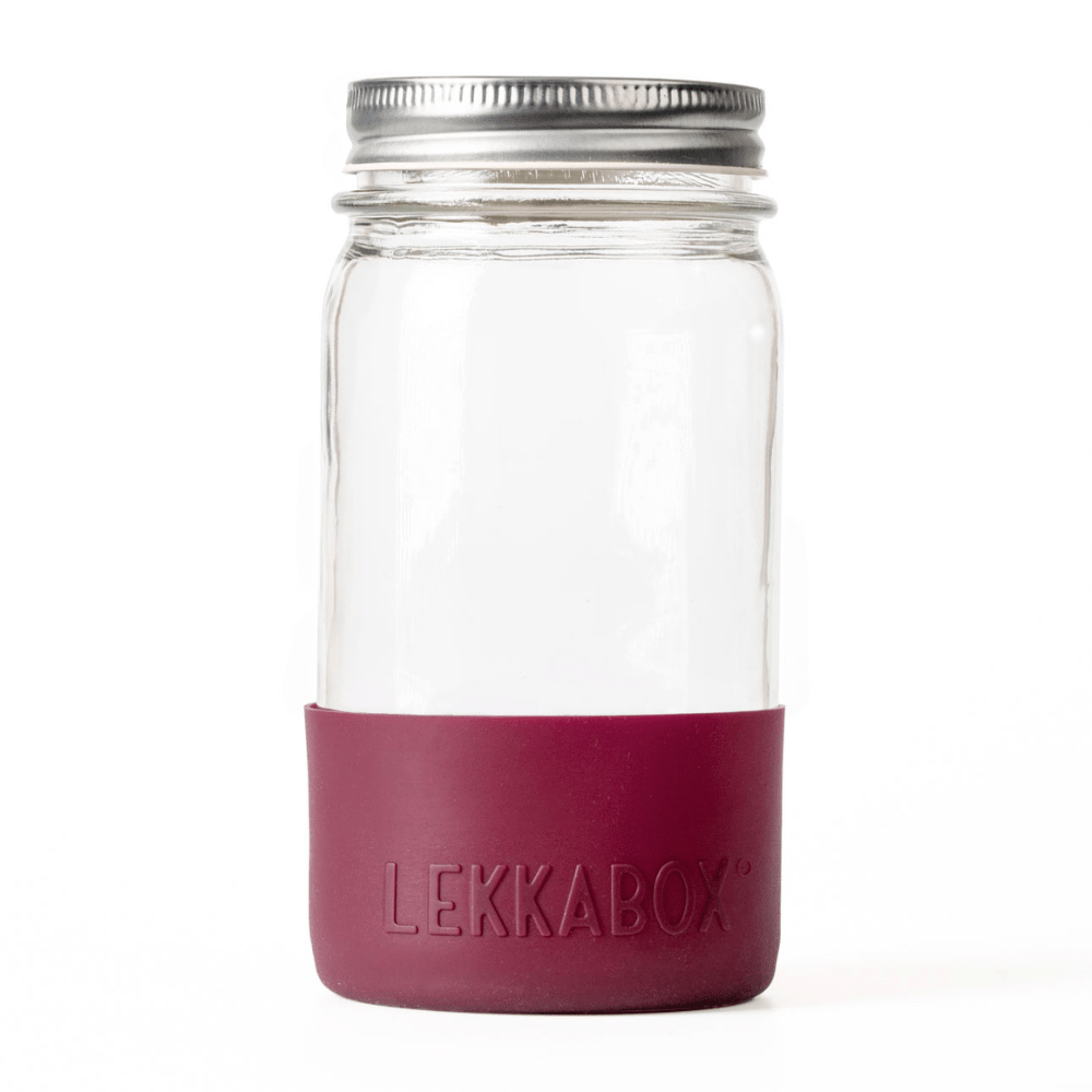 LEKKABOX® Meal Prep Glas mit Bumper, 500ml - Plum Lekkabox - malmichmunt.com