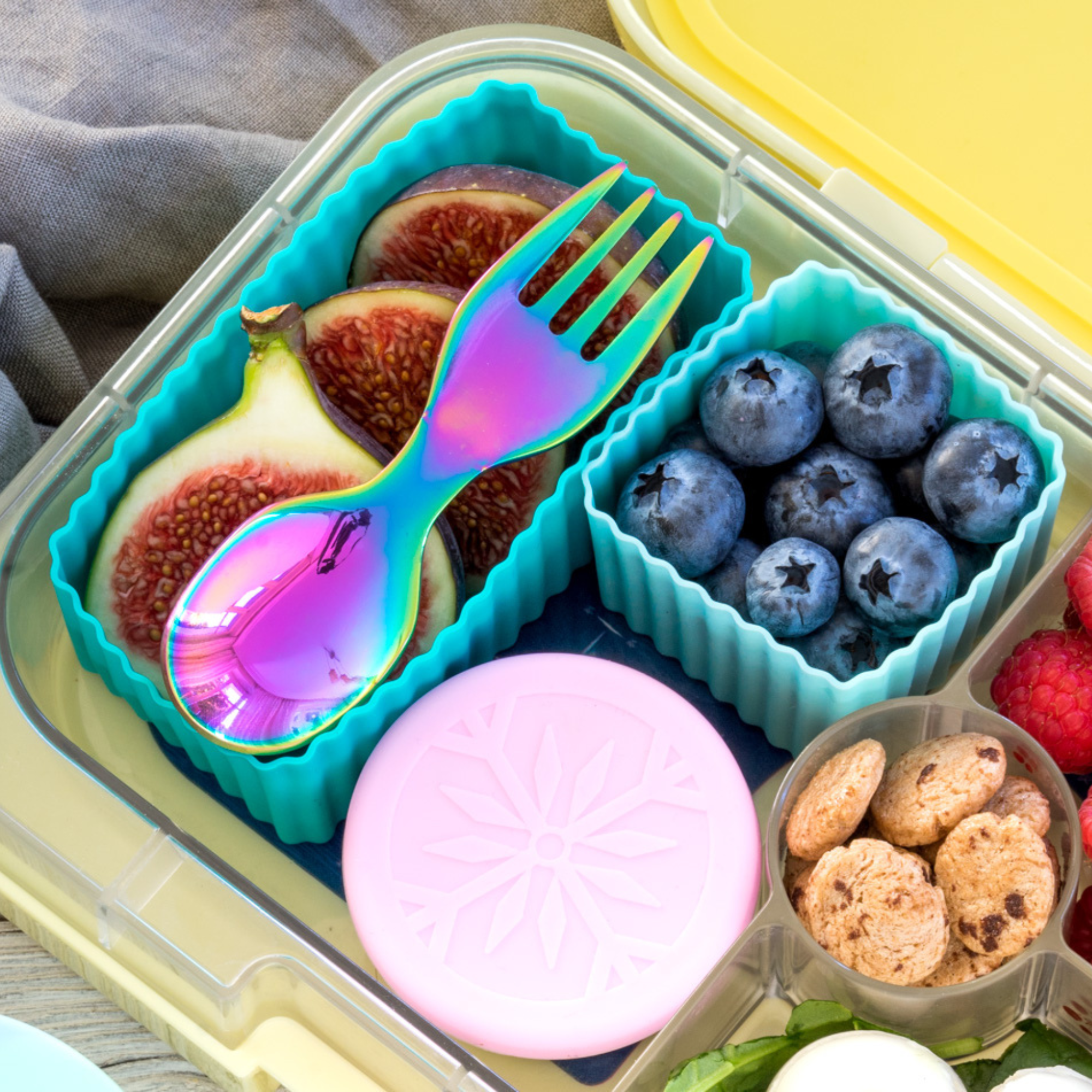 LEKKABOX® Mini Edelstahl Göffel - Rainbow Lekkabox - malmichmunt.com