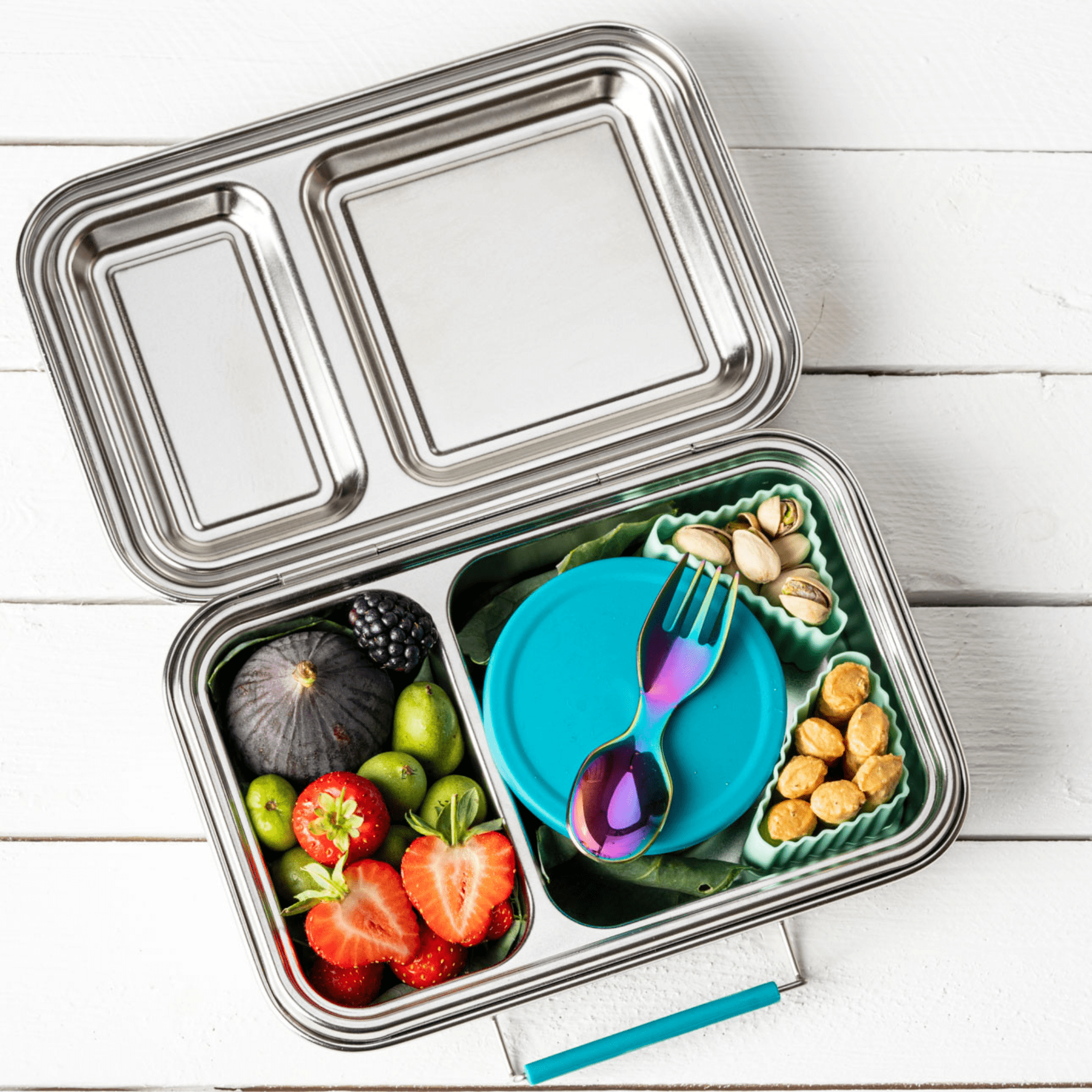 LEKKABOX® Mini Edelstahl Göffel - Rainbow Lekkabox - malmichmunt.com