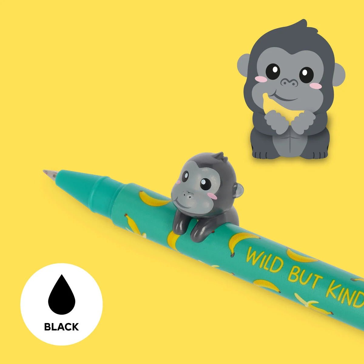 Lovely Friends Stift mit Deko-Tierchen Gorilla „Wild but Kind“ Legami - malmichmunt.com