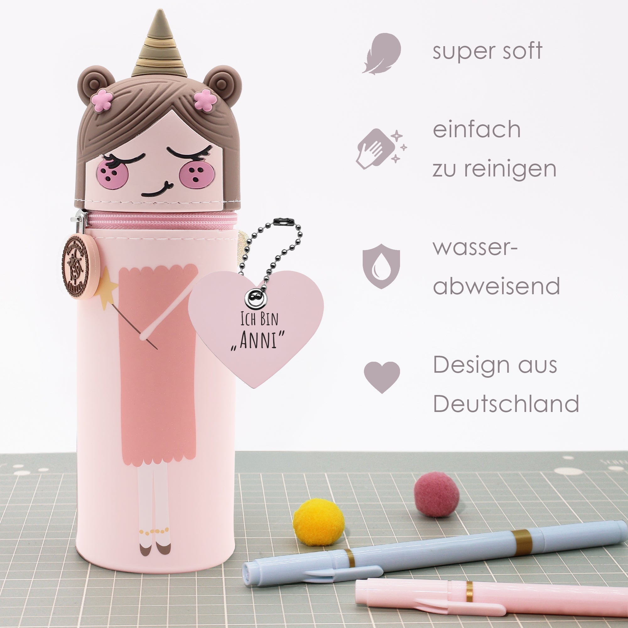 Lulubug lustiges Federmäppchen aus Silikon - Fee Anni Bell Trade - malmichmunt.com