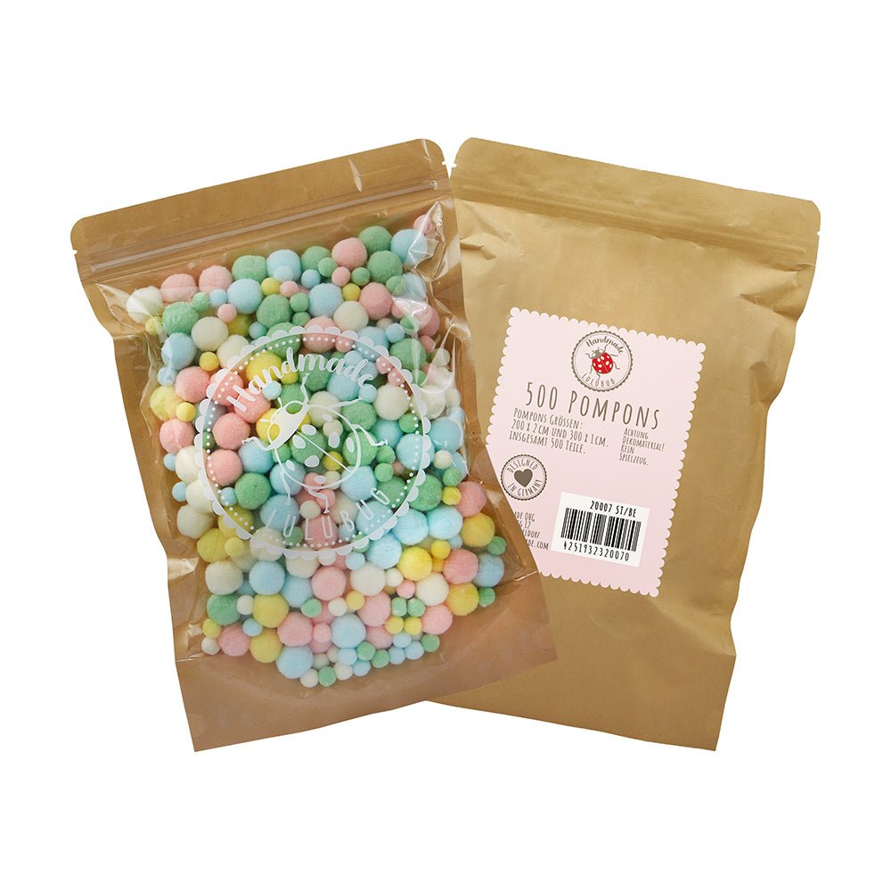 Lulubug PomPon Set, 500 Stück "Pastell" Bell Trade - malmichmunt.com