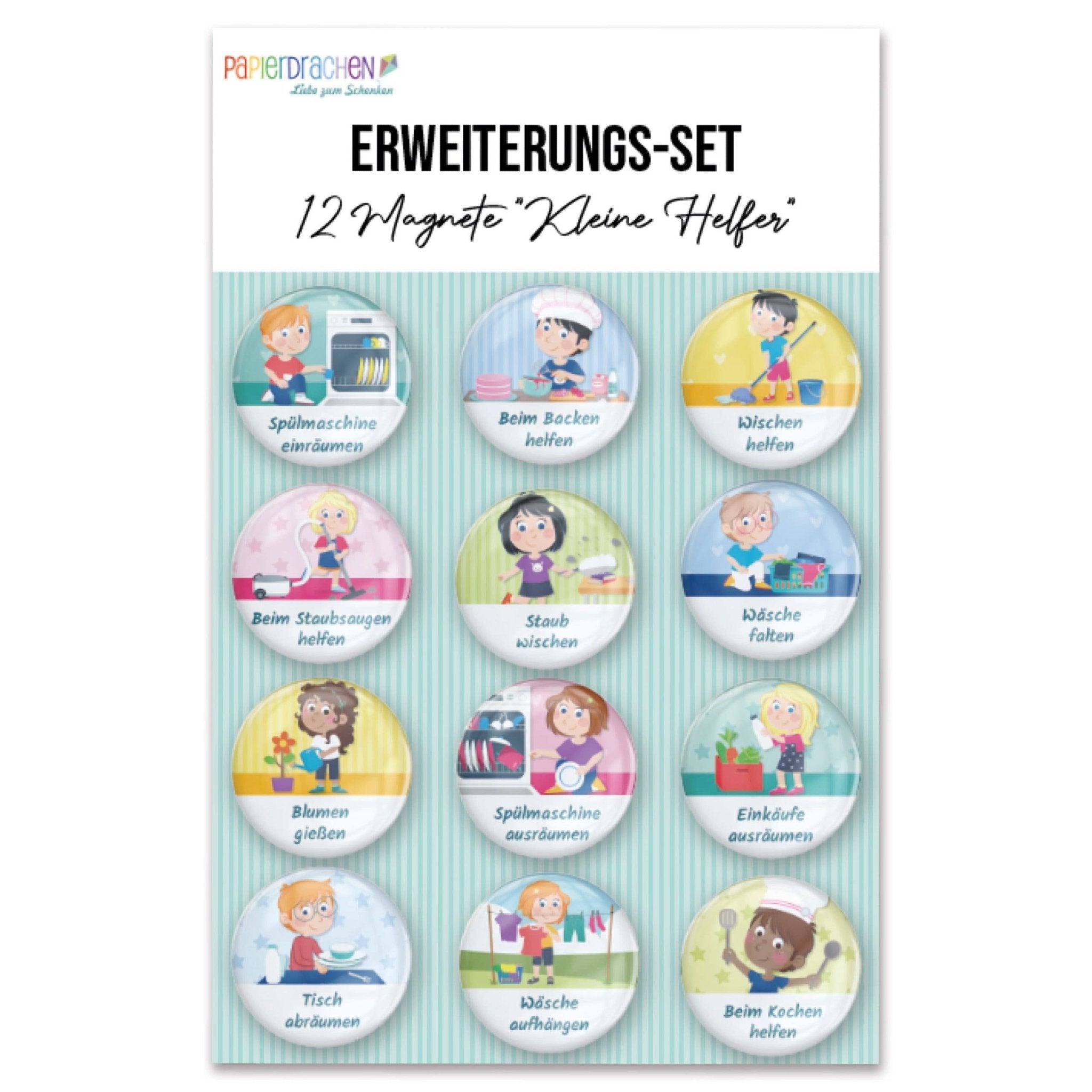 Magnet - Erweiterungs - Set "Kleine Helfer" Papierdrachen - malmichmunt.com