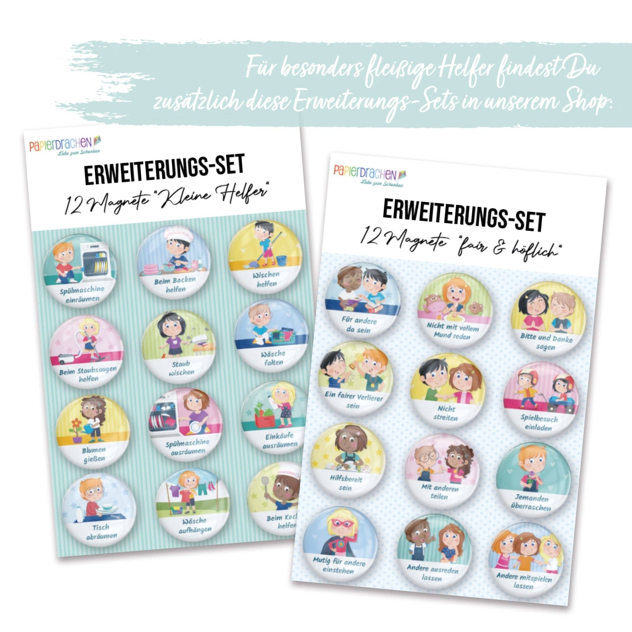 Magnet - Erweiterungs - Set "Kreativ & Selbstständig" Papierdrachen - malmichmunt.com