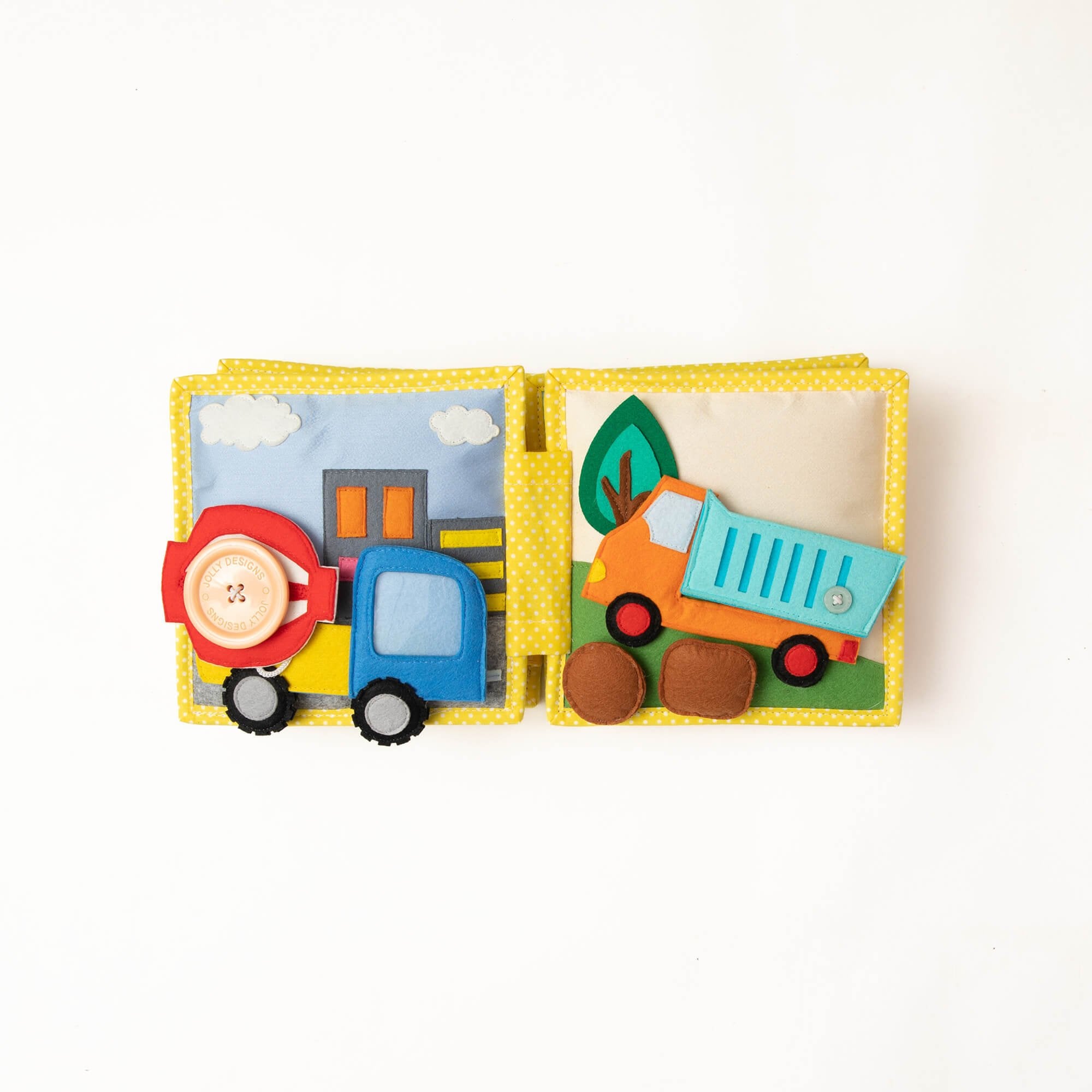 Mini Quiet Book "Mein erster Bagger" (ab 18 Monaten) Jolly Designs - malmichmunt.com
