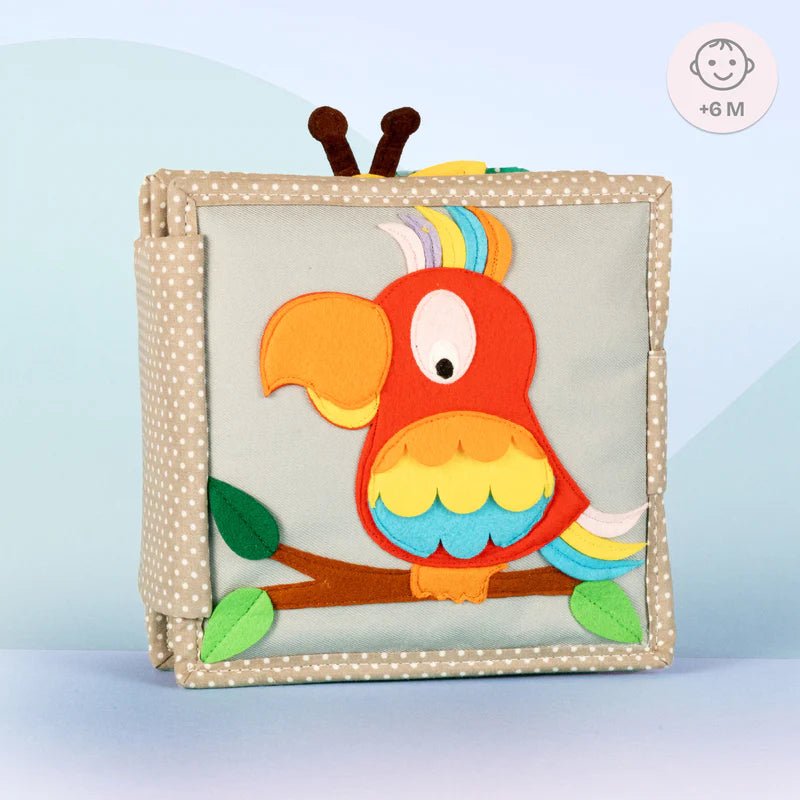 Mini Quiet Book "Schillernder Papagei" Jolly Designs - malmichmunt.com
