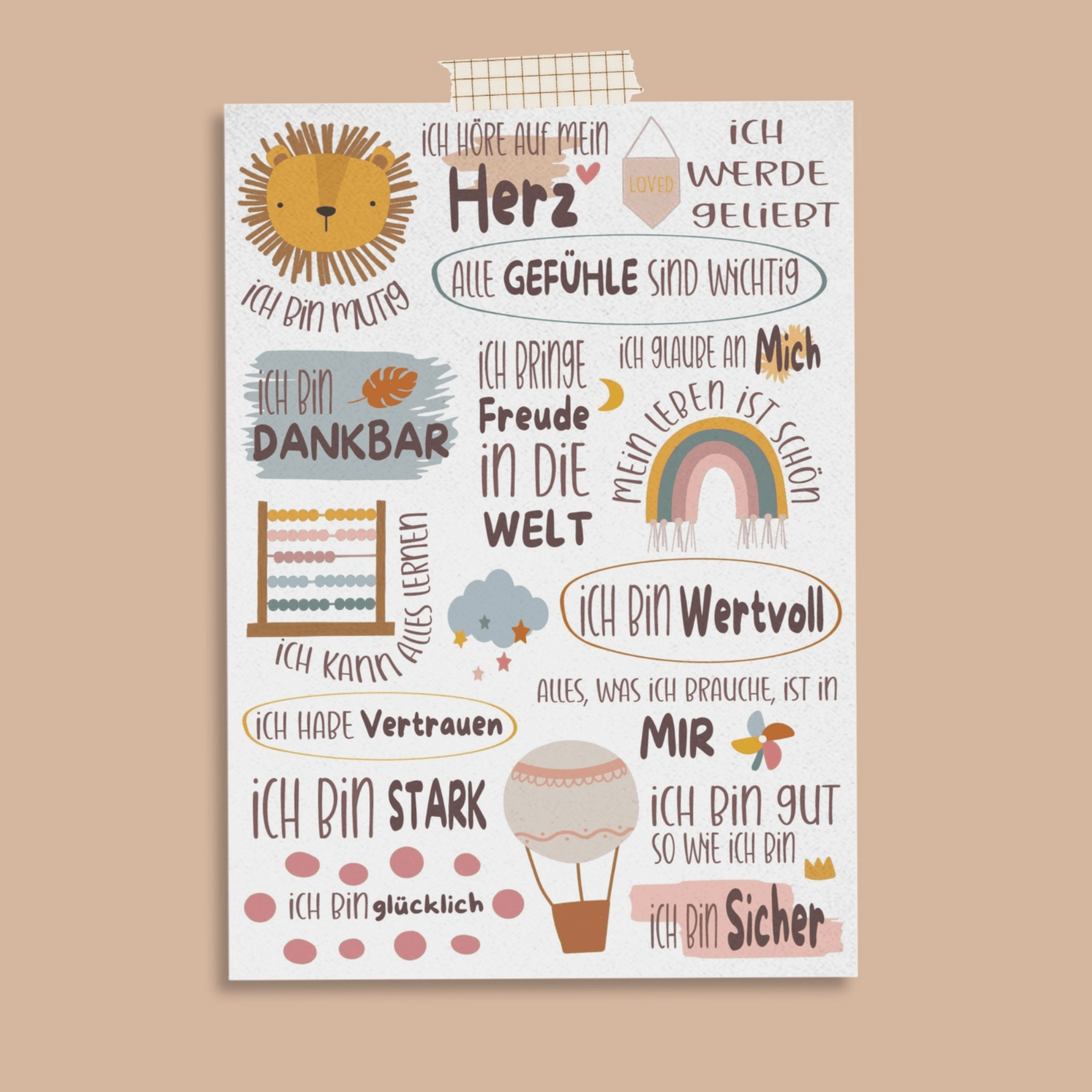 Modern Kids Art - A6 Affirmationskarte "Harmonie" für Kinder und Jugendliche Modern Kids Art - malmichmunt.com