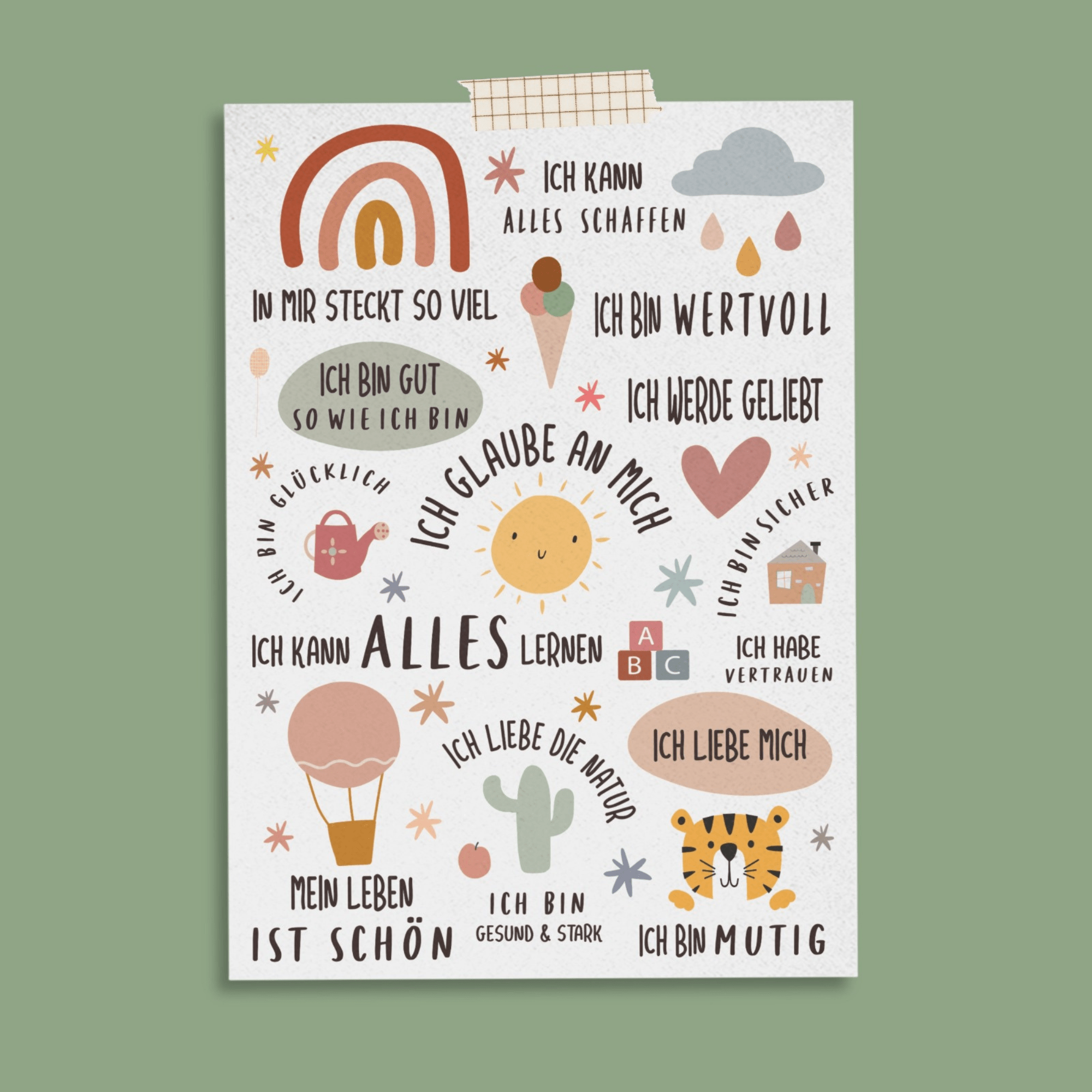 Modern Kids Art - A6 Affirmationskarte "Regenbogen" für Kinder und Jugendliche Modern Kids Art - malmichmunt.com