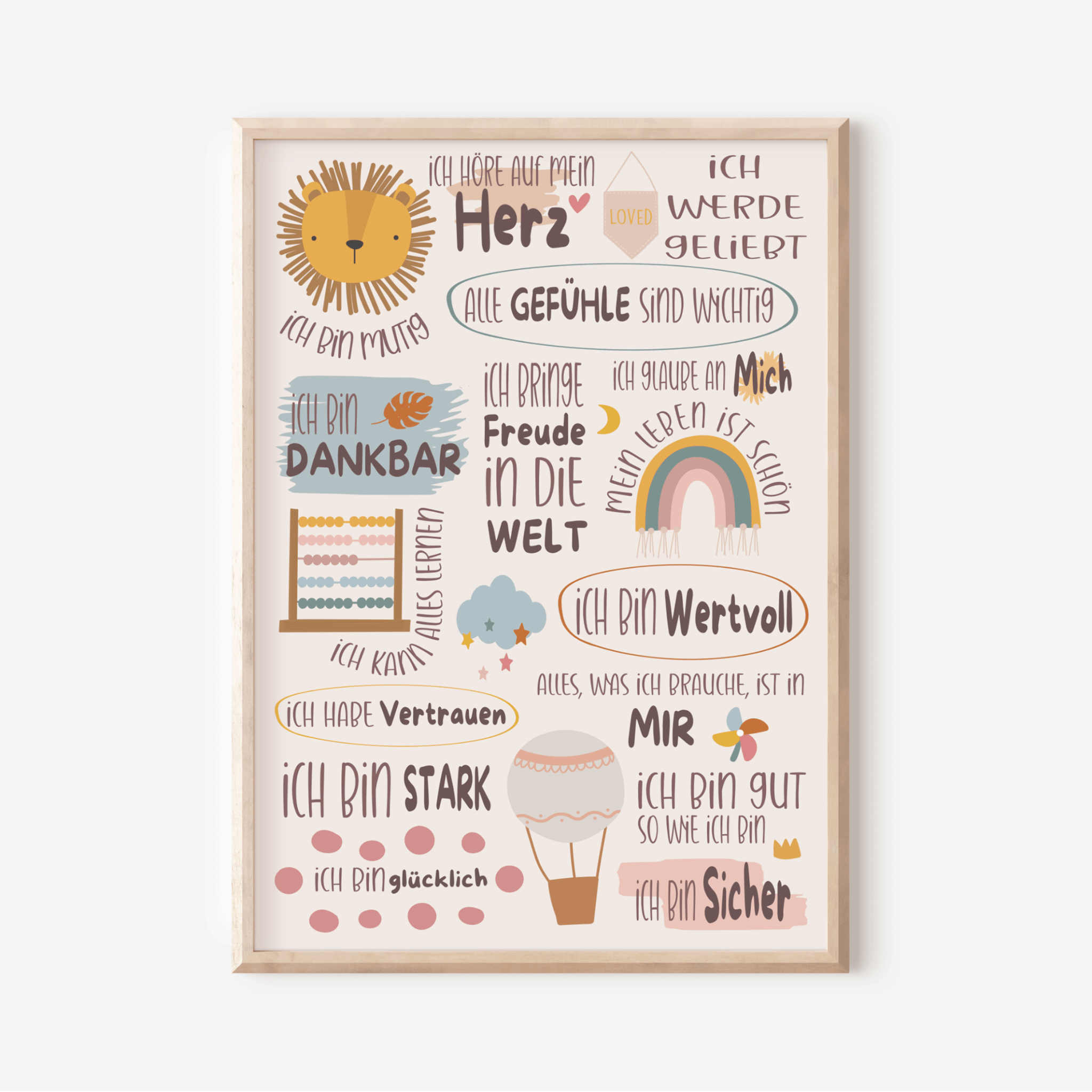 Modern Kids Art - Affirmations Poster Harmonie Modern Kids Art - malmichmunt.com