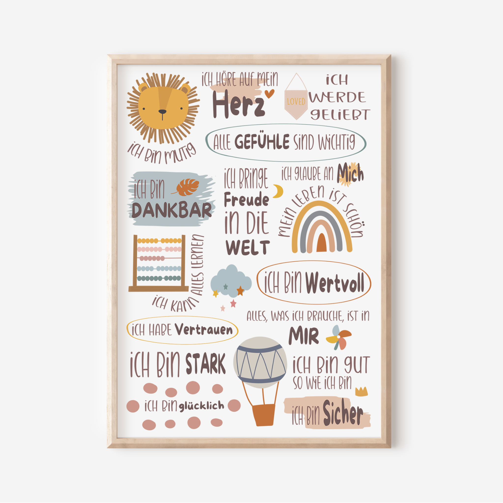 Modern Kids Art - Poster Affirmationen Harmonie 2 Modern Kids Art - malmichmunt.com