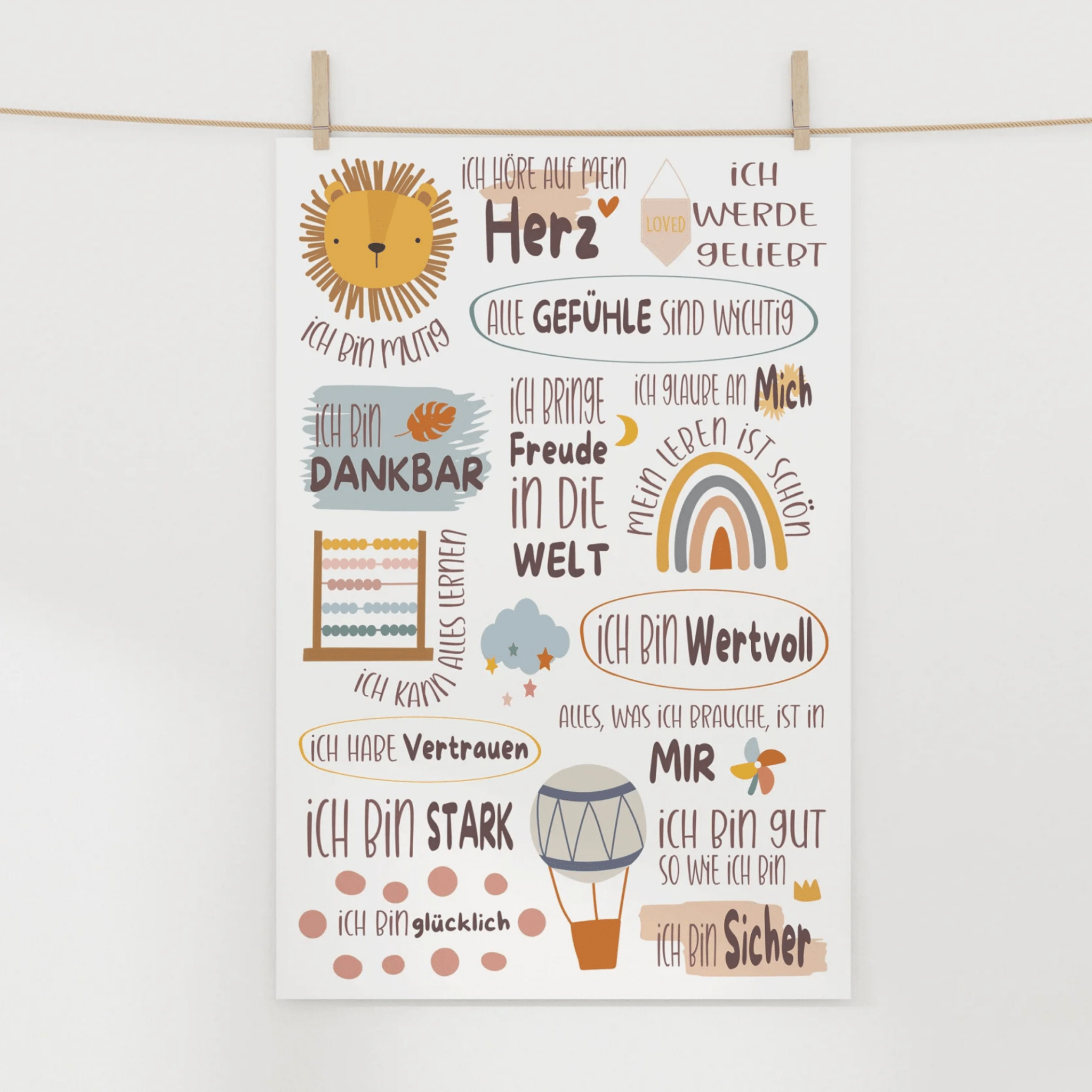 Modern Kids Art - Poster Affirmationen Harmonie 2 Modern Kids Art - malmichmunt.com