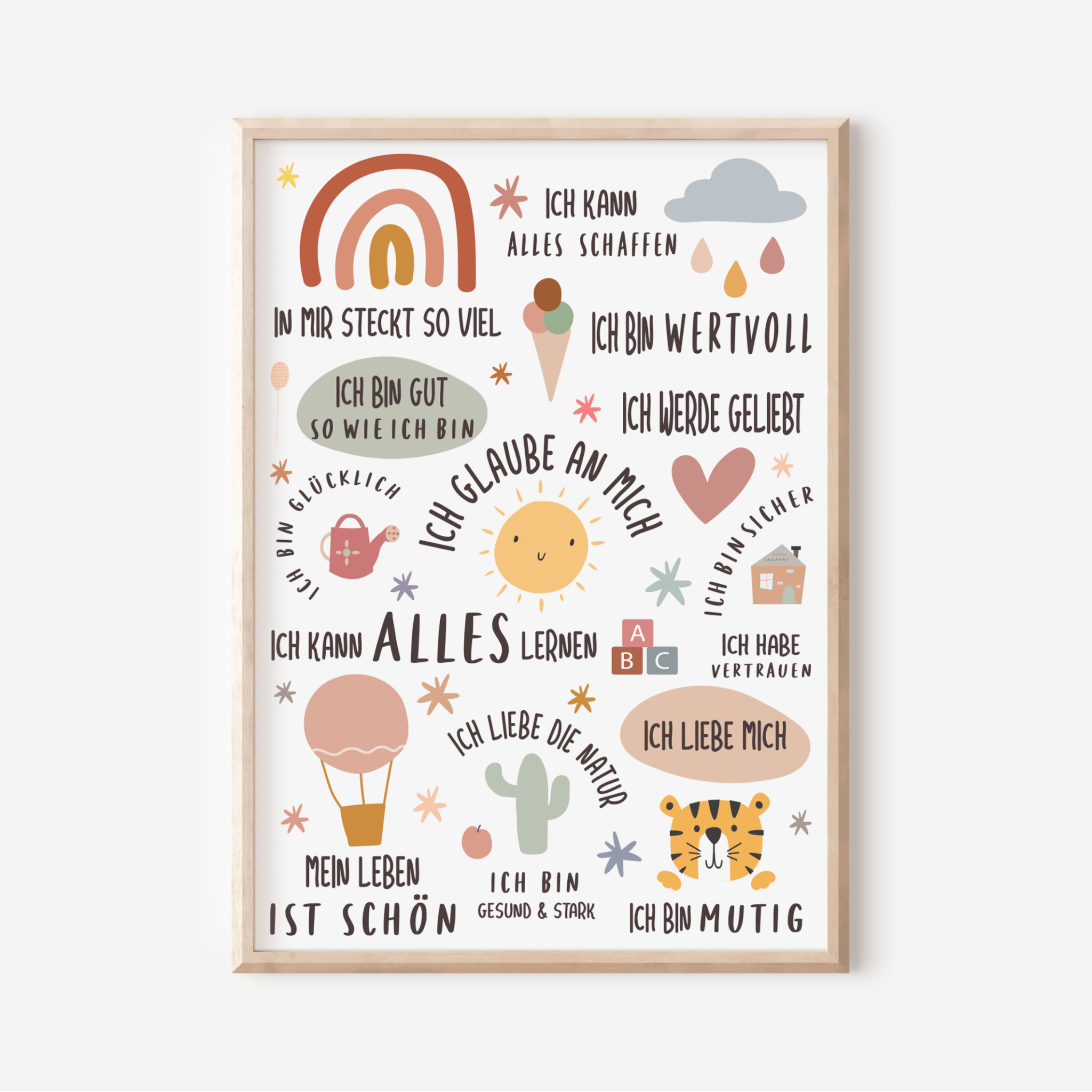 Modern Kids Art - Poster Affirmationen Regenbogen Modern Kids Art - malmichmunt.com