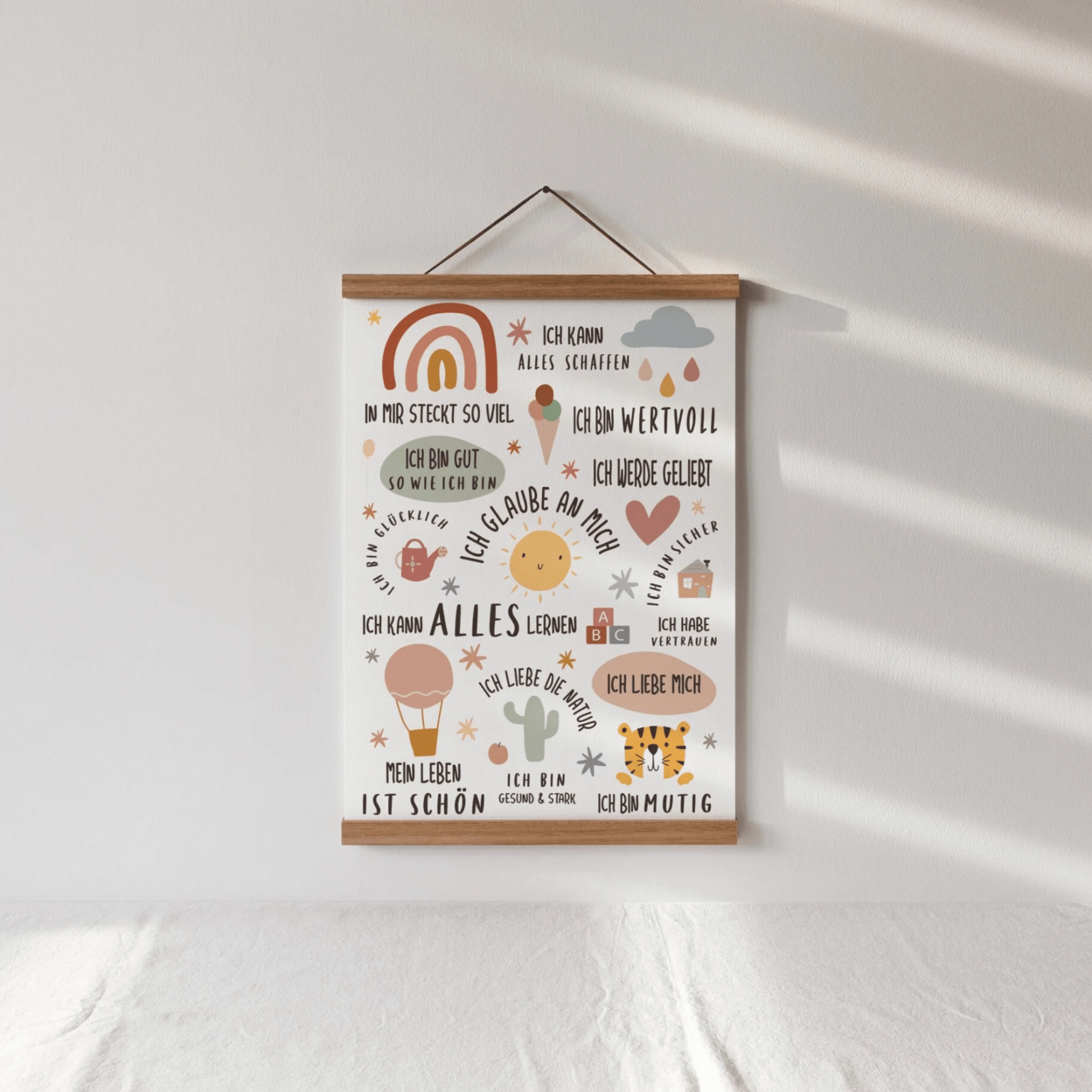 Modern Kids Art - Poster Affirmationen Regenbogen Modern Kids Art - malmichmunt.com