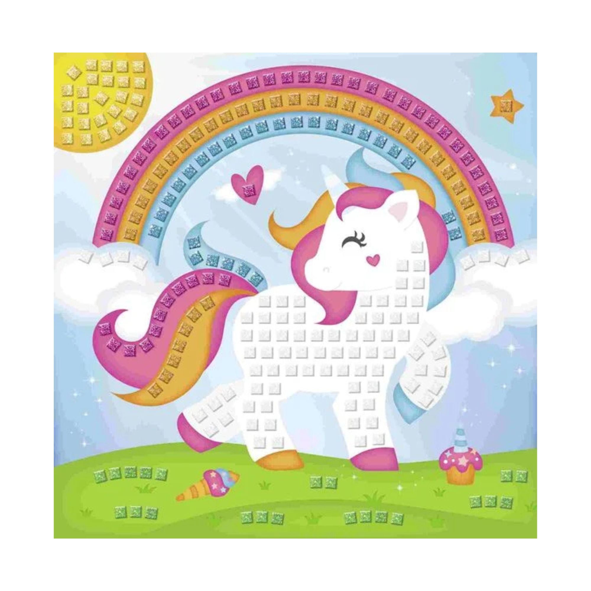 Moosgummi - Mosaik "Glitter Einhorn" Ursus - malmichmunt.com
