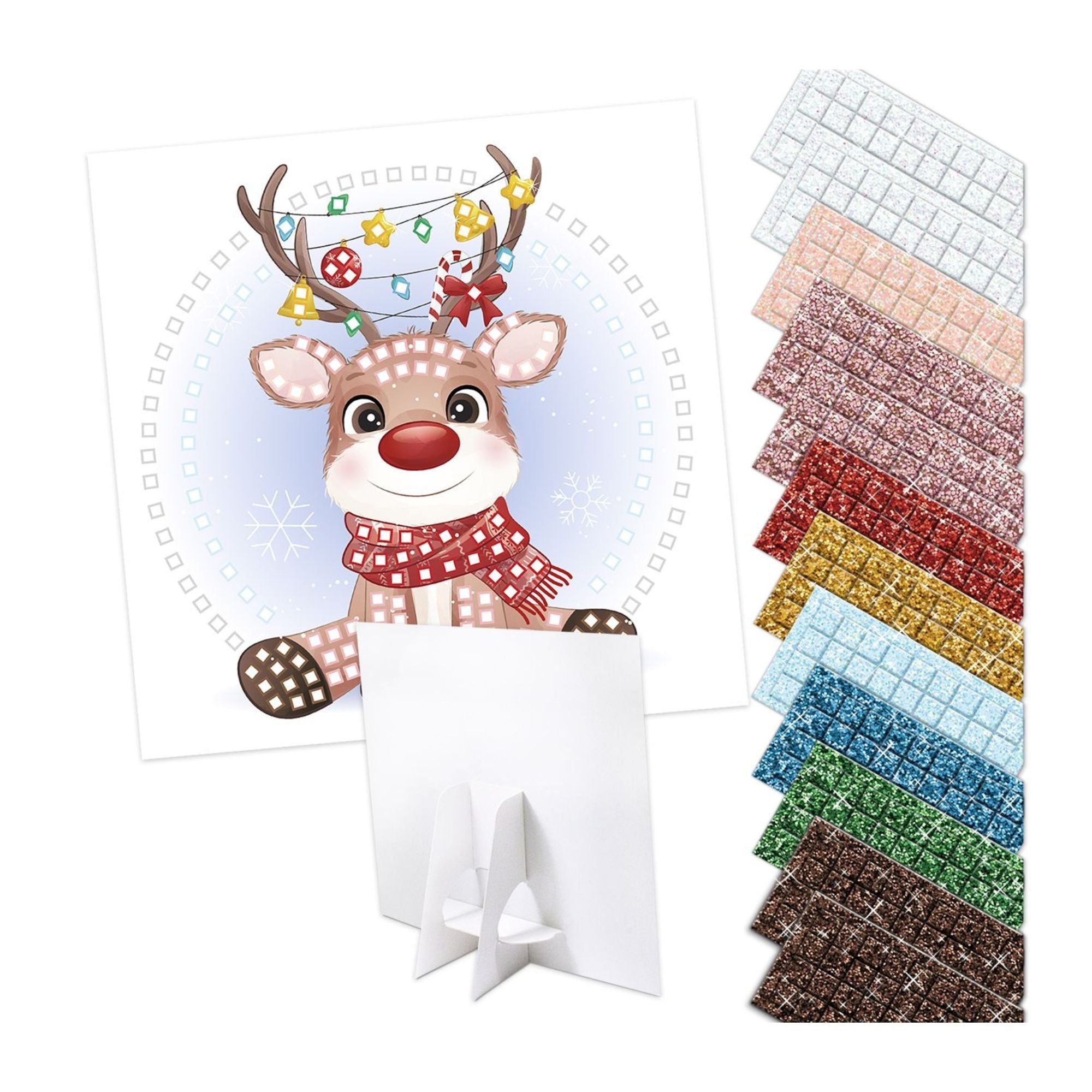 Moosgummi - Mosaik "Glitter Rentier" Ursus - malmichmunt.com