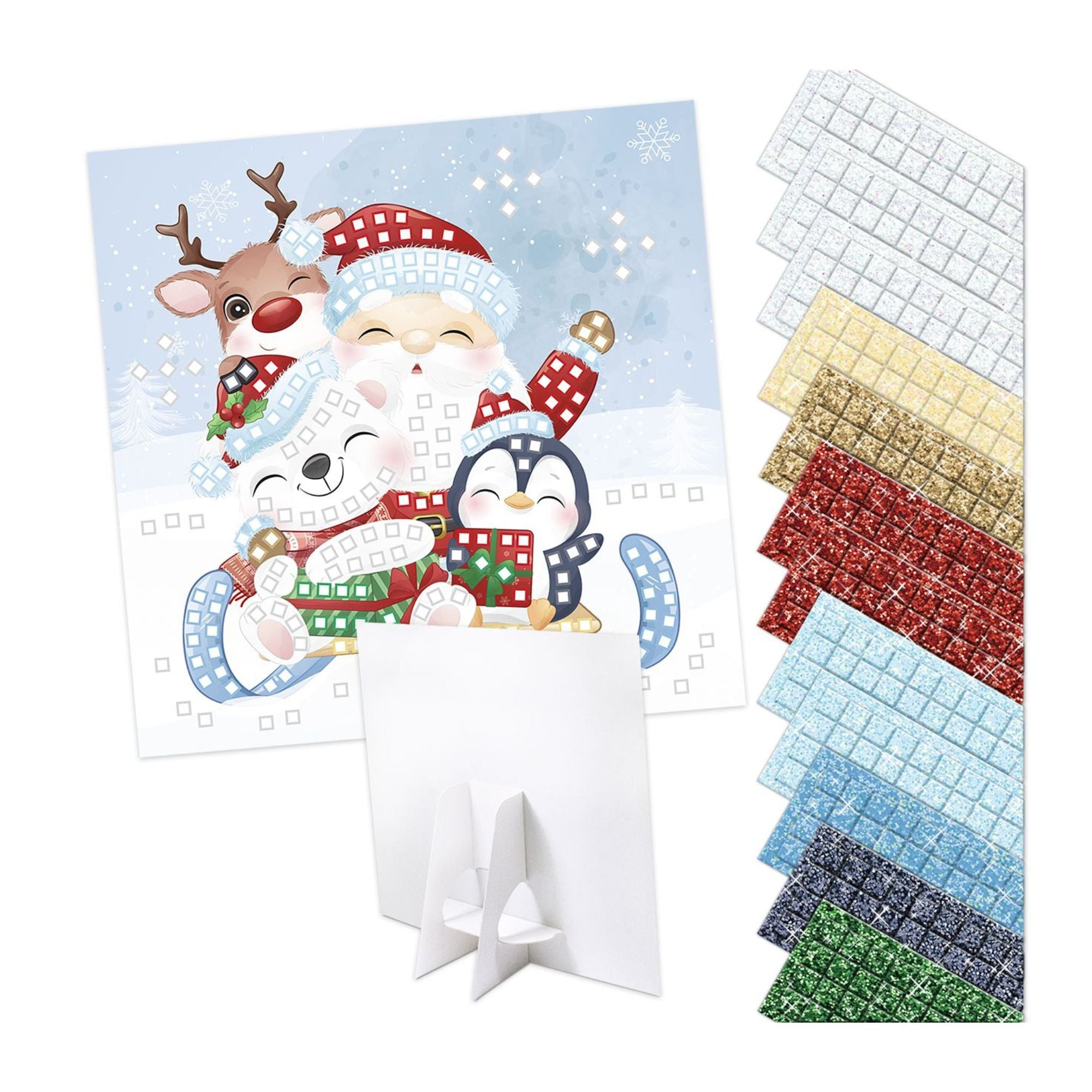 Moosgummi - Mosaik "Glitter Santas Schlitten" Ursus - malmichmunt.com