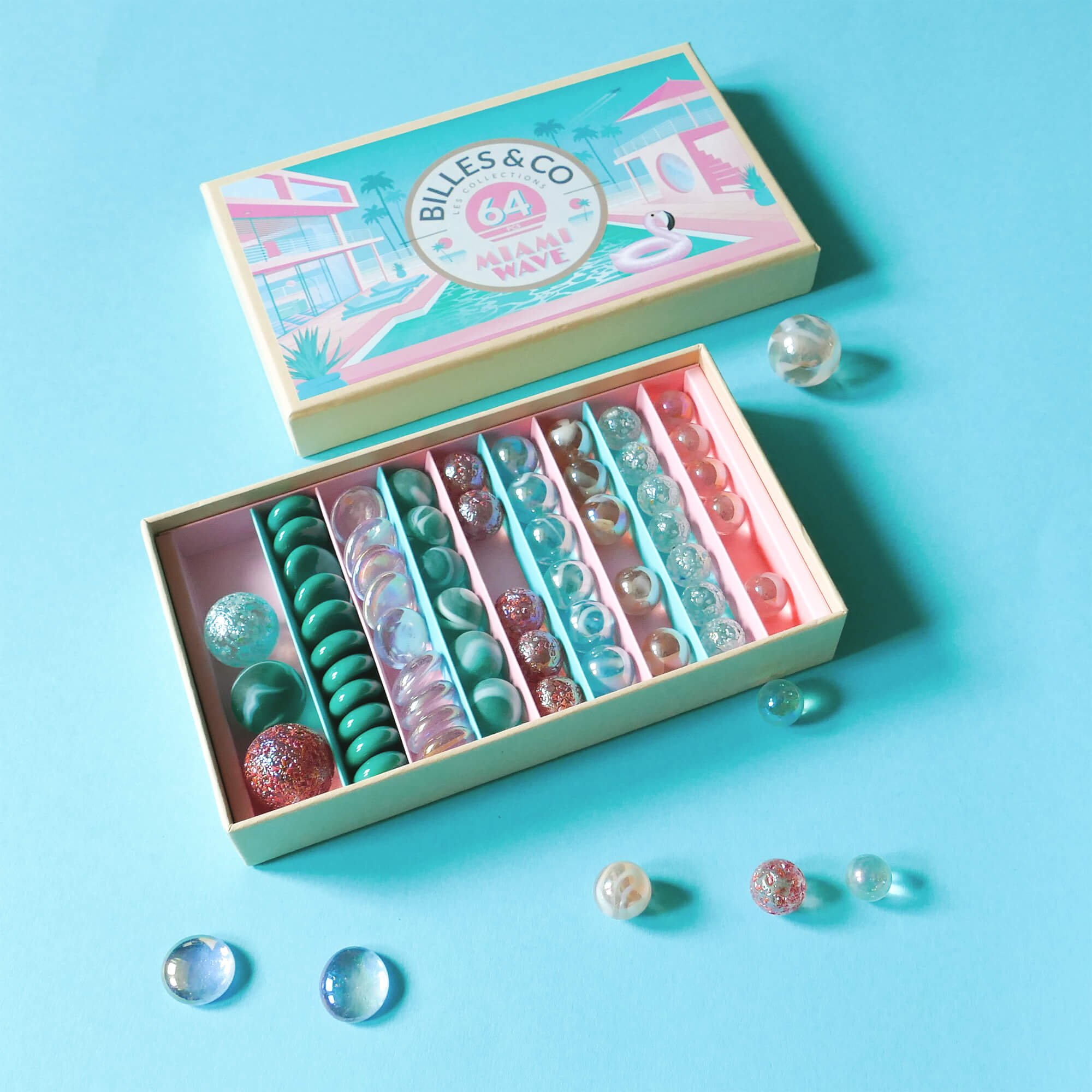 Murmel - Box Miami Wave Billes & Co - malmichmunt.com
