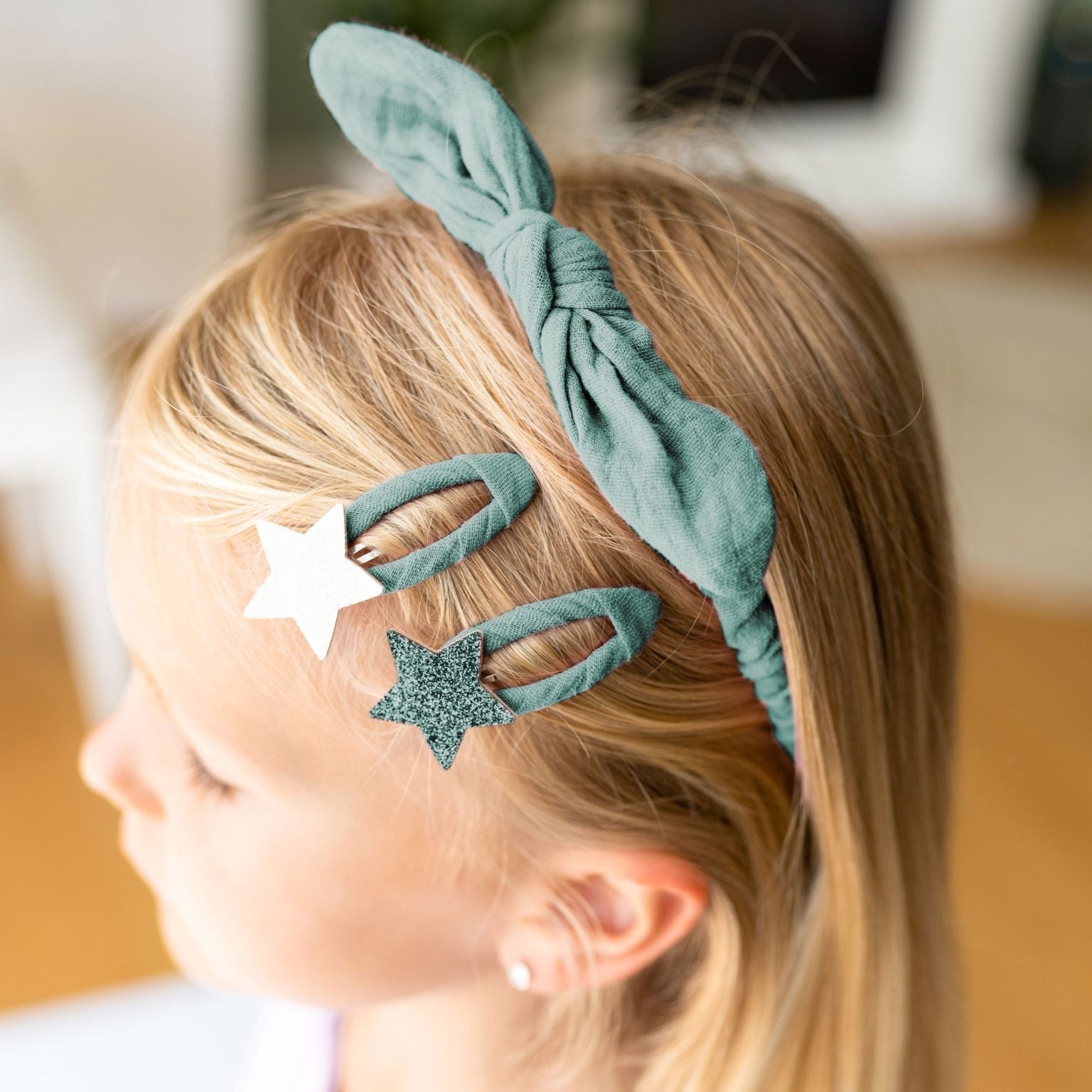 Musselin Haar - Accessoires Set – Petrol Papierdrachen - malmichmunt.com