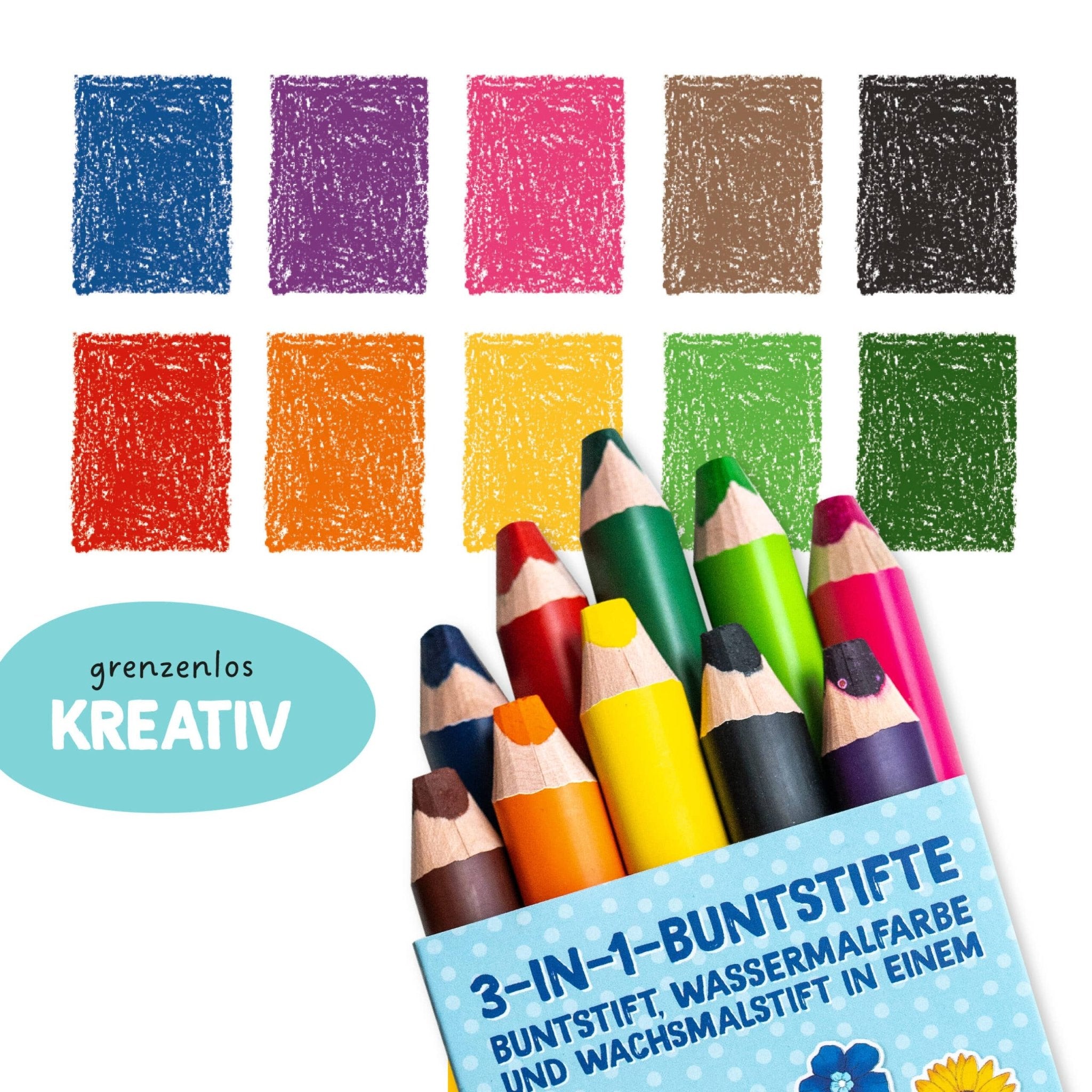 Papierdrachen 3in1 Buntstifte mit Anspitzer Papierdrachen - malmichmunt.com