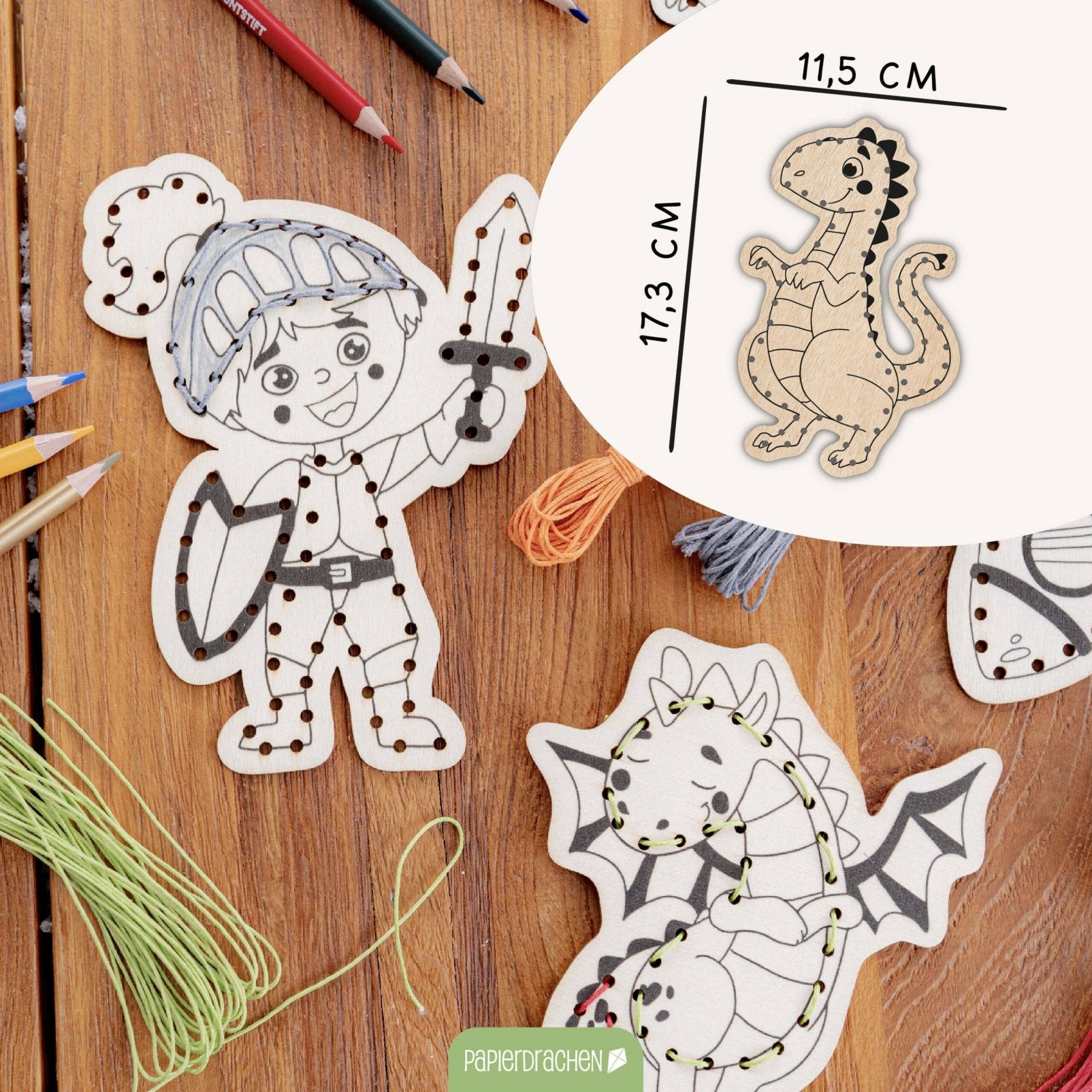 Papierdrachen DIY Fädelset aus Holz - Berufe & Abenteuer Papierdrachen - malmichmunt.com