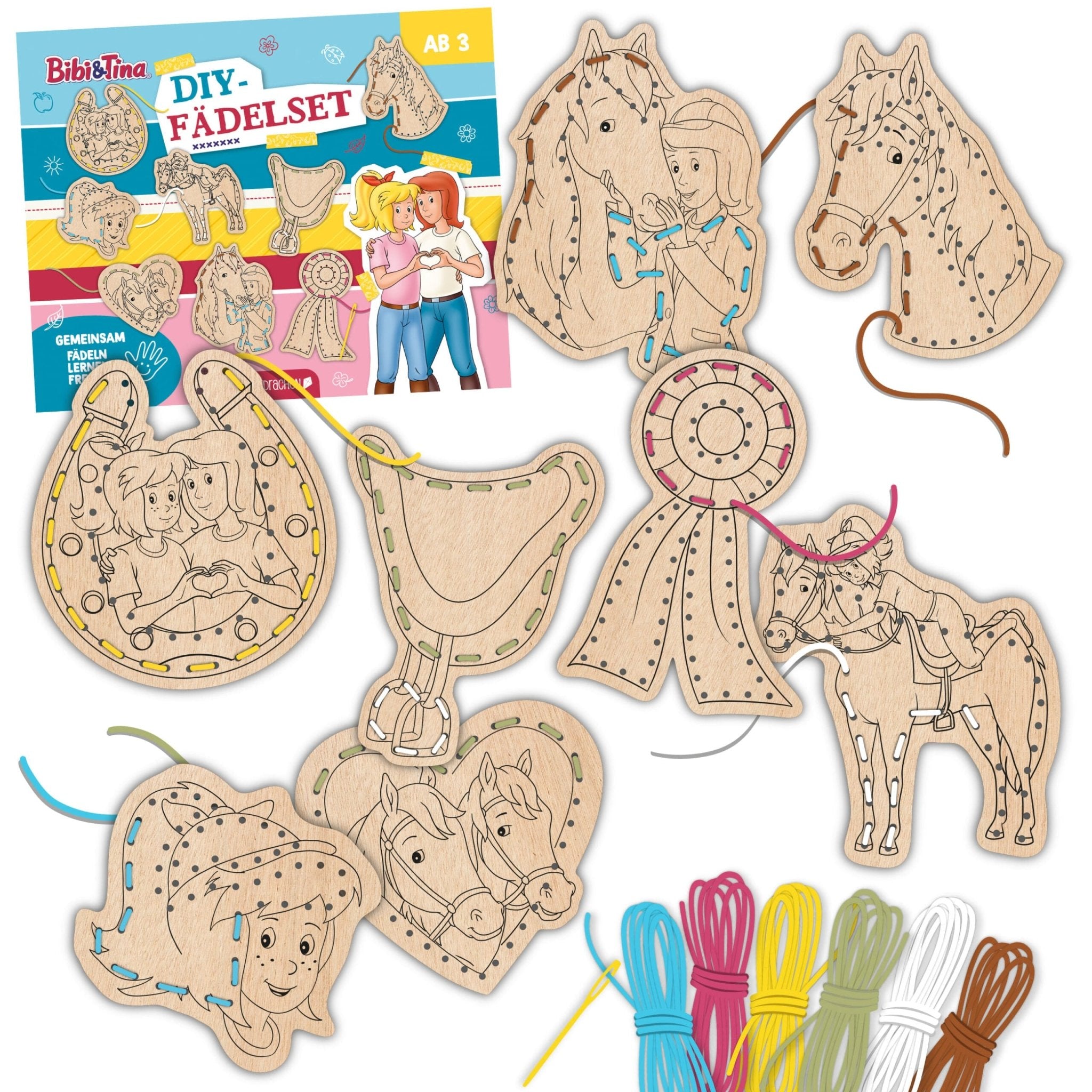 Papierdrachen DIY Fädelset aus Holz - Bibi und Tina Papierdrachen - malmichmunt.com