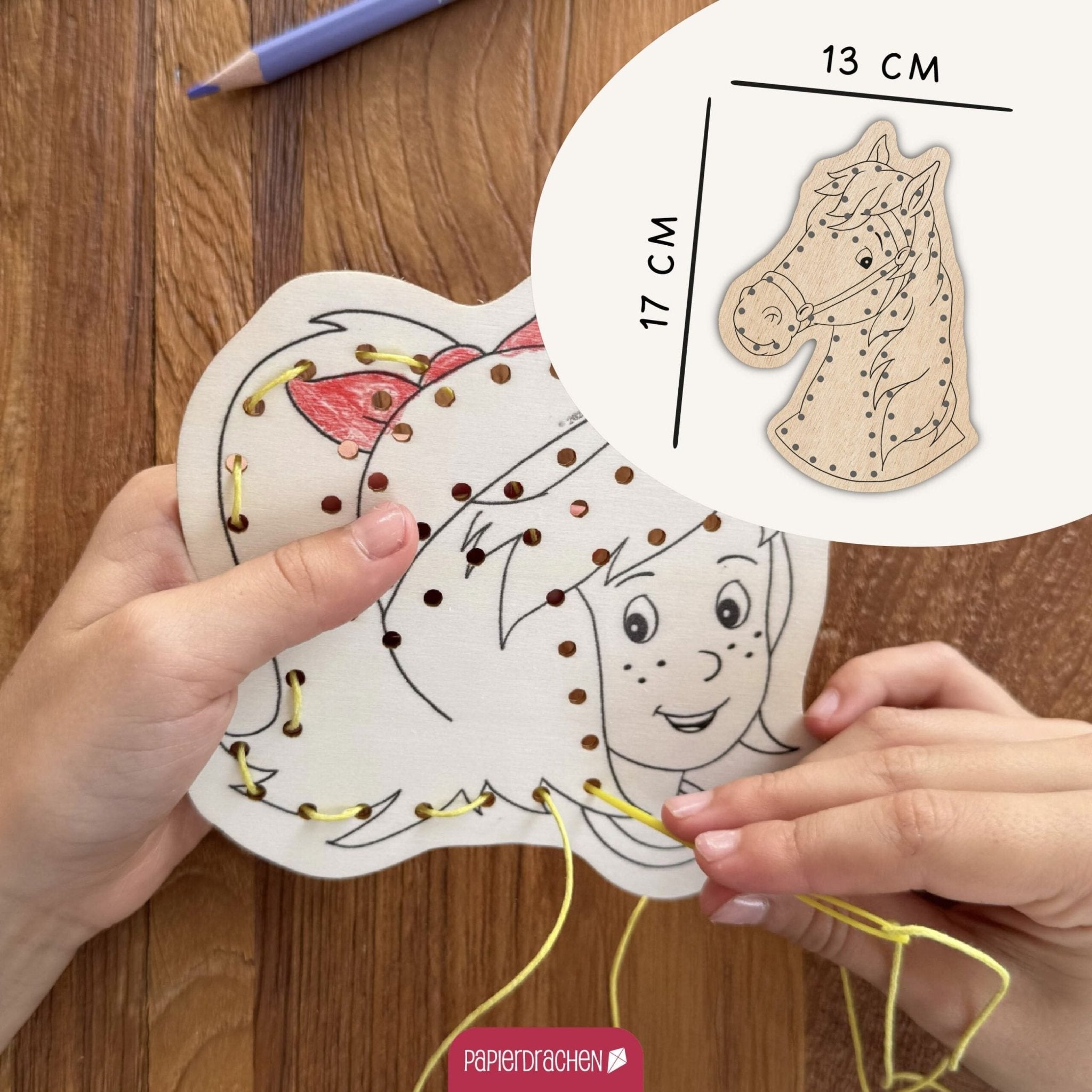 Papierdrachen DIY Fädelset aus Holz - Bibi und Tina Papierdrachen - malmichmunt.com