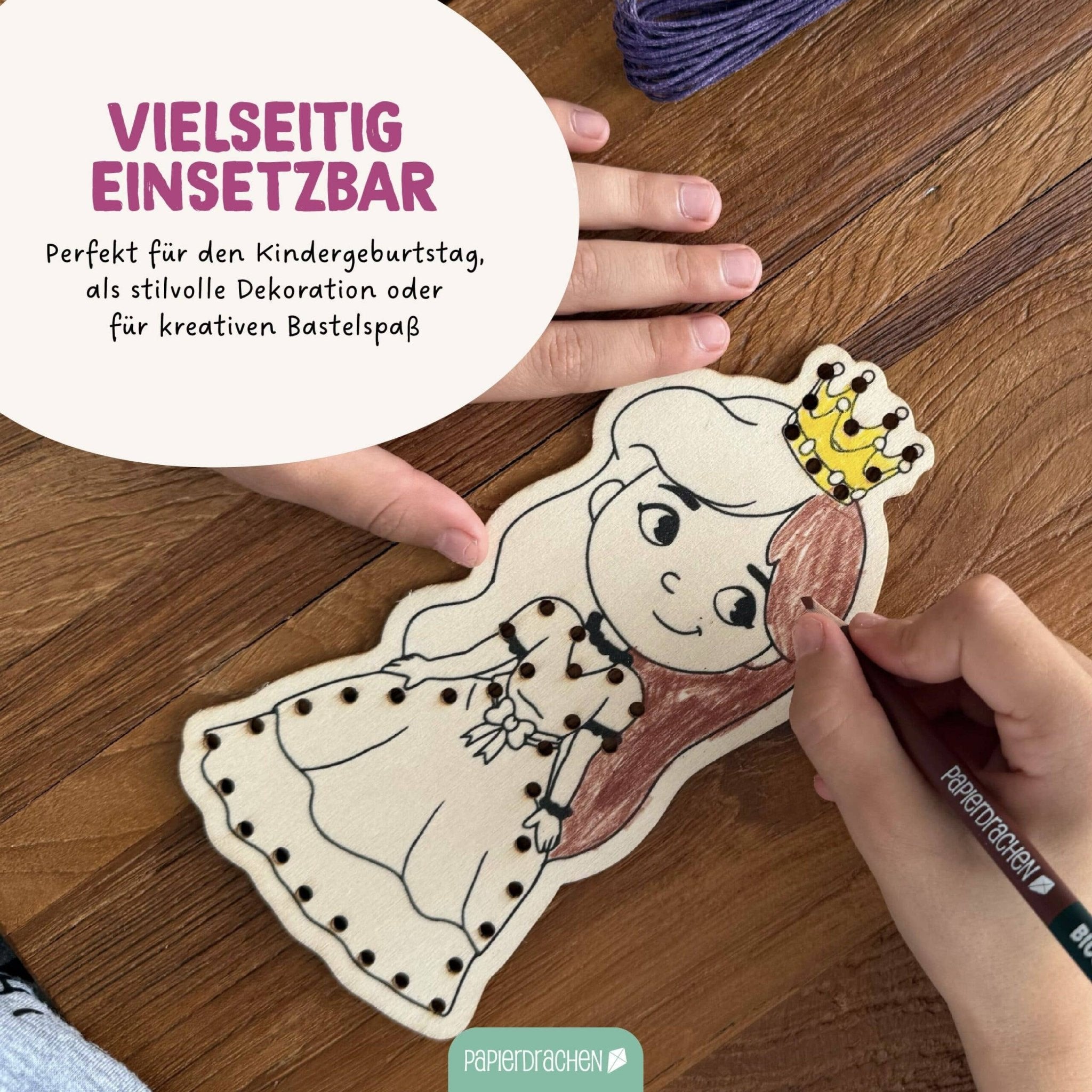 Papierdrachen DIY Fädelset aus Holz - Märchen & Traumwelten Papierdrachen - malmichmunt.com