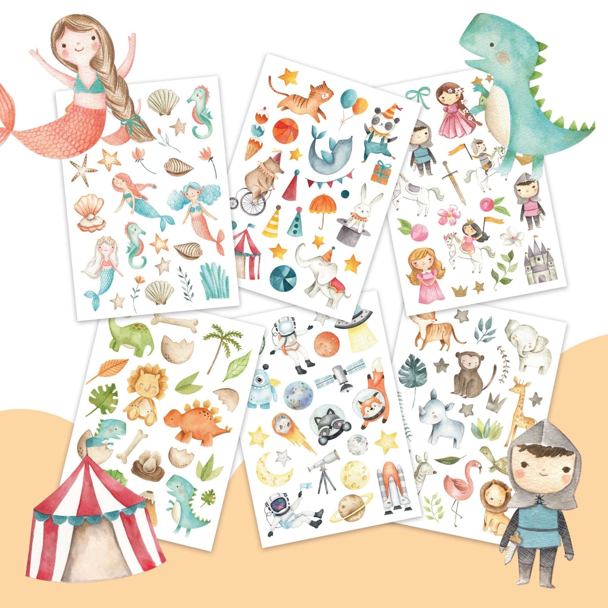 Papierdrachen Kindertattoo Bunter Mix Papierdrachen - malmichmunt.com