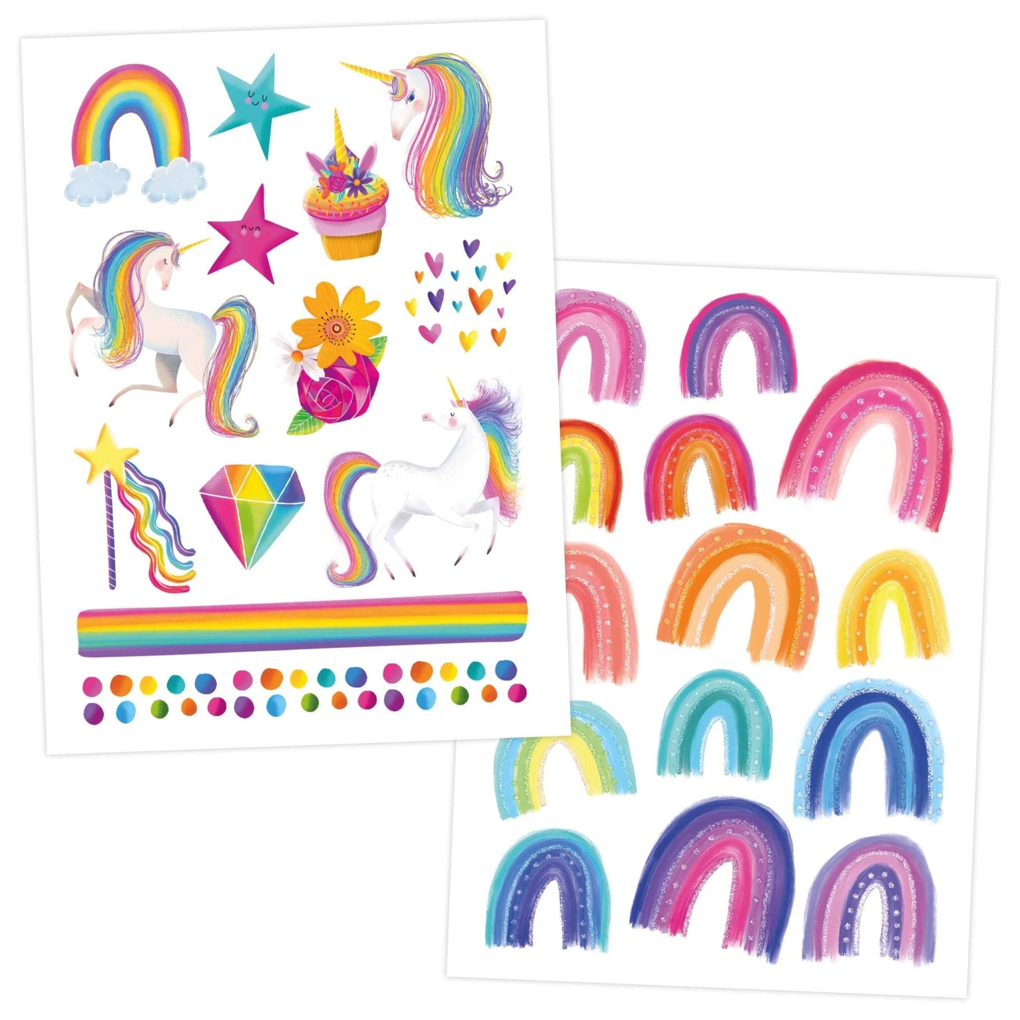 Papierdrachen Kindertattoo Metallic - Einhorn und Regenbogen Papierdrachen - malmichmunt.com