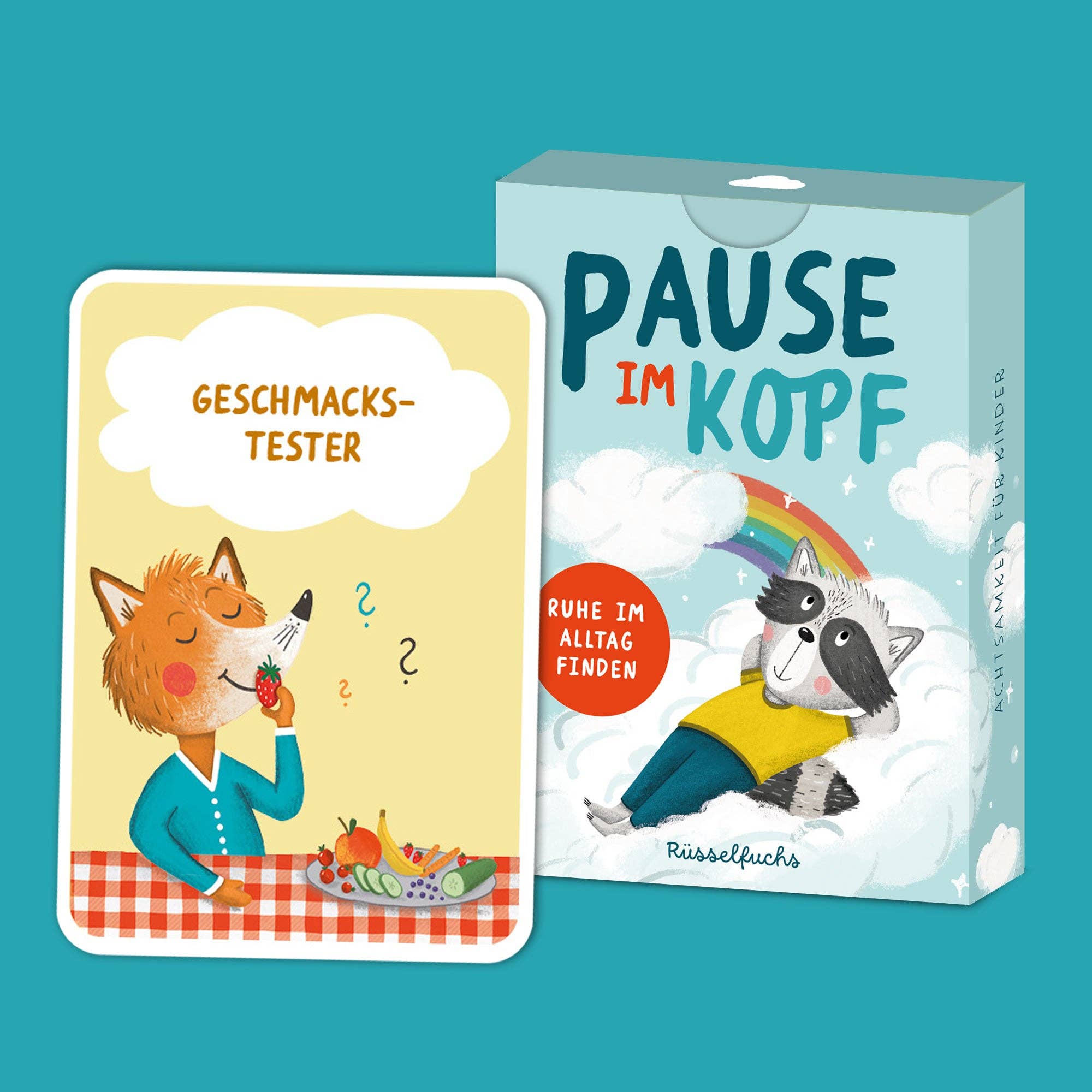 Pause im Kopf – Achtsamkeitskarten für Kinder Rüsselfuchs - malmichmunt.com