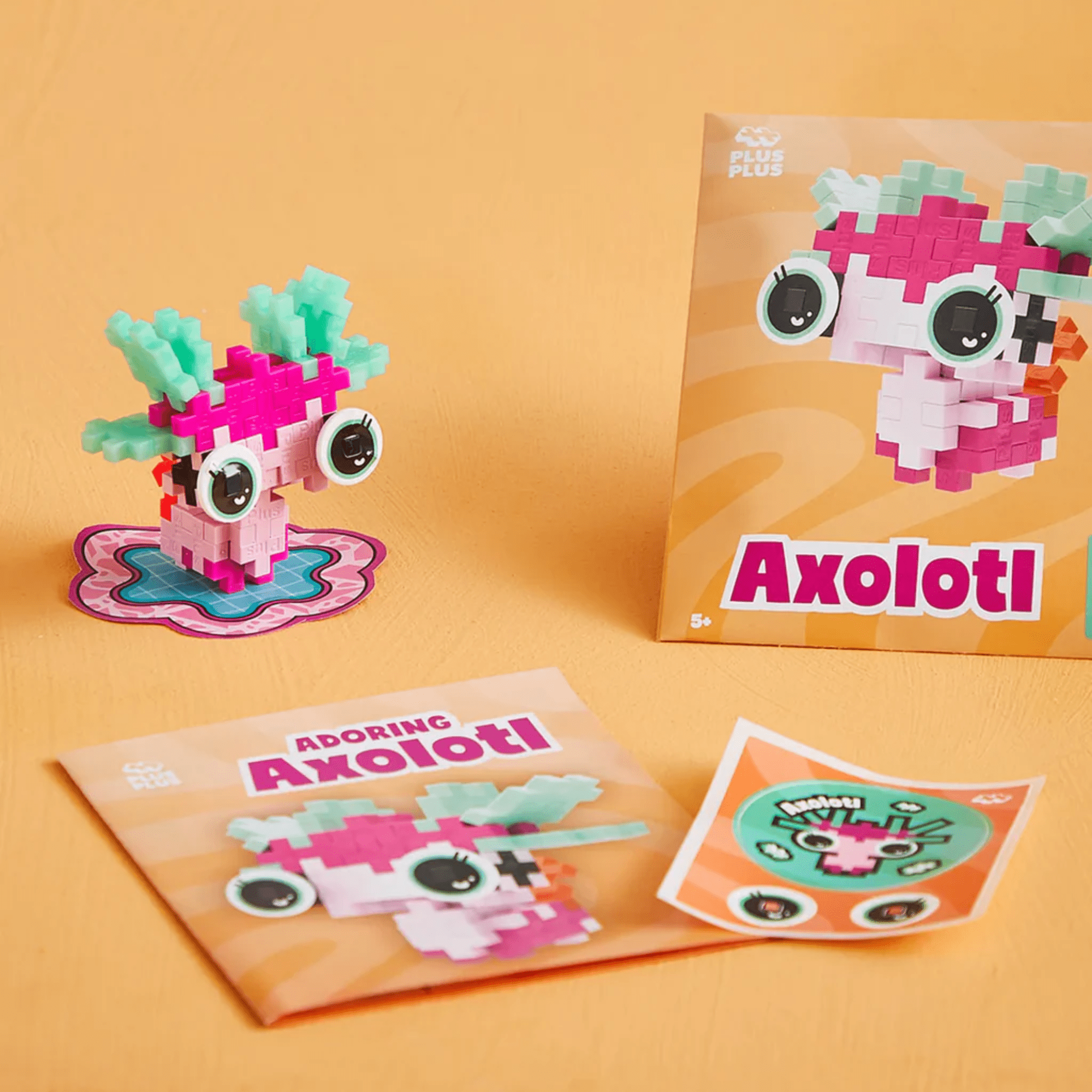 Plus - Plus Kreativ Bausteine Haustiere - Axolotl (rosa) Plus Plus - malmichmunt.com
