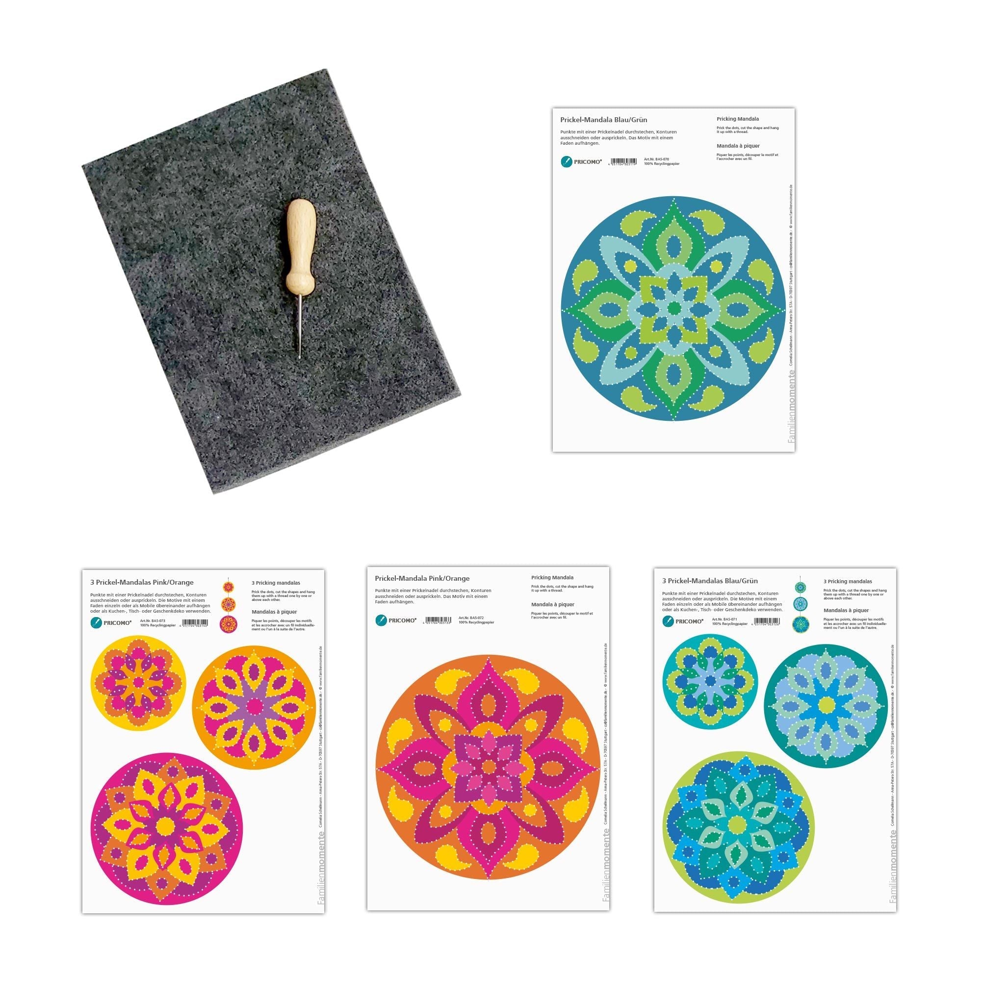 Prickeln für Kinder - Prickelset Mandalas Familienmomente - malmichmunt.com