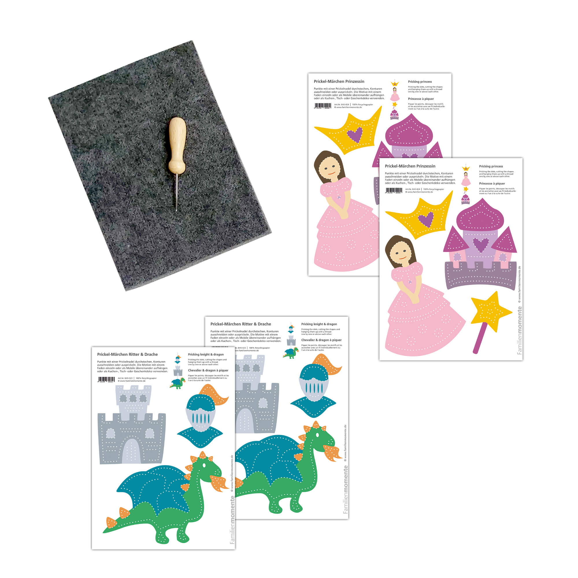 Prickeln für Kinder - Prickelset Märchen Familienmomente - malmichmunt.com
