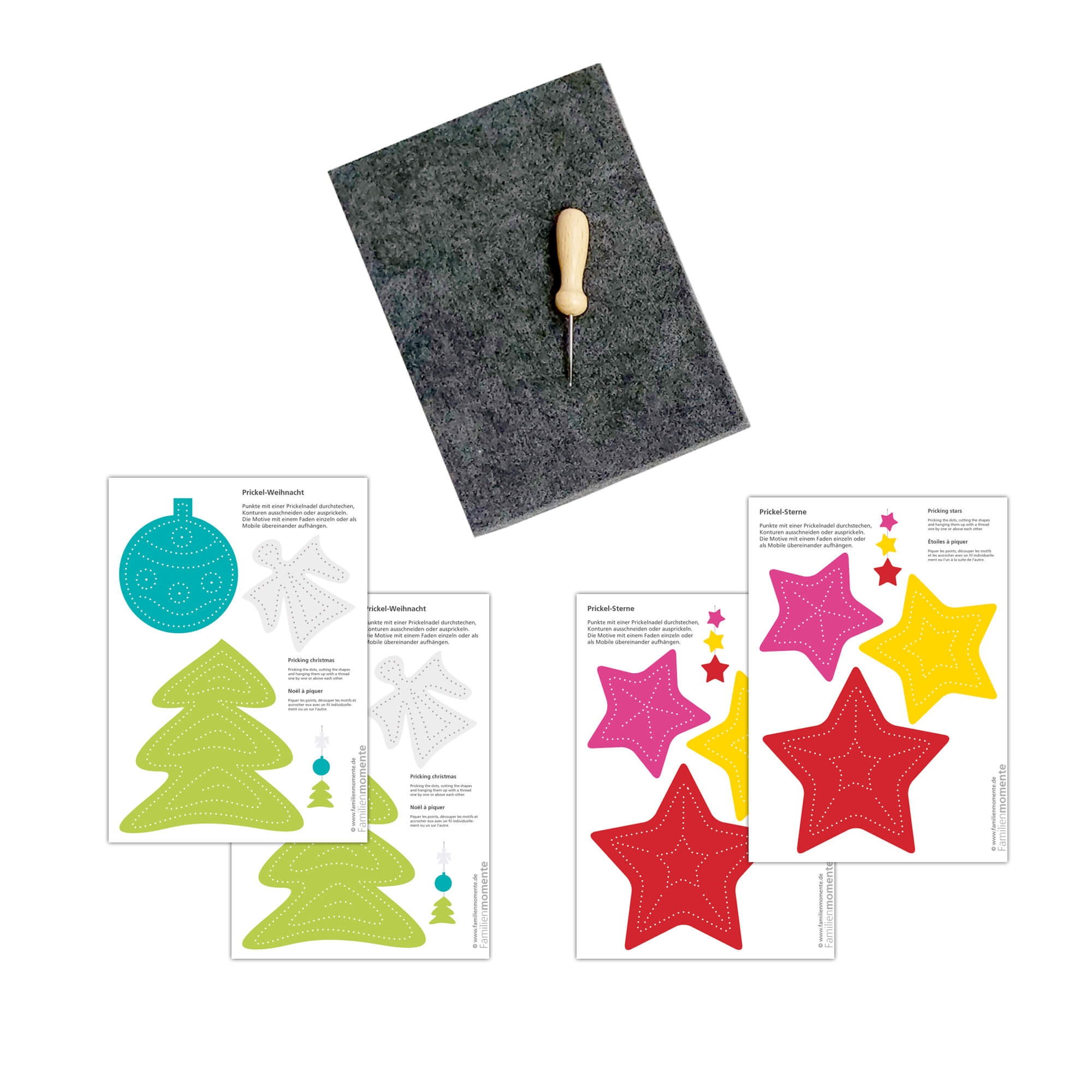 Prickeln für Kinder - Prickelset Weihnachtsengel Familienmomente - malmichmunt.com