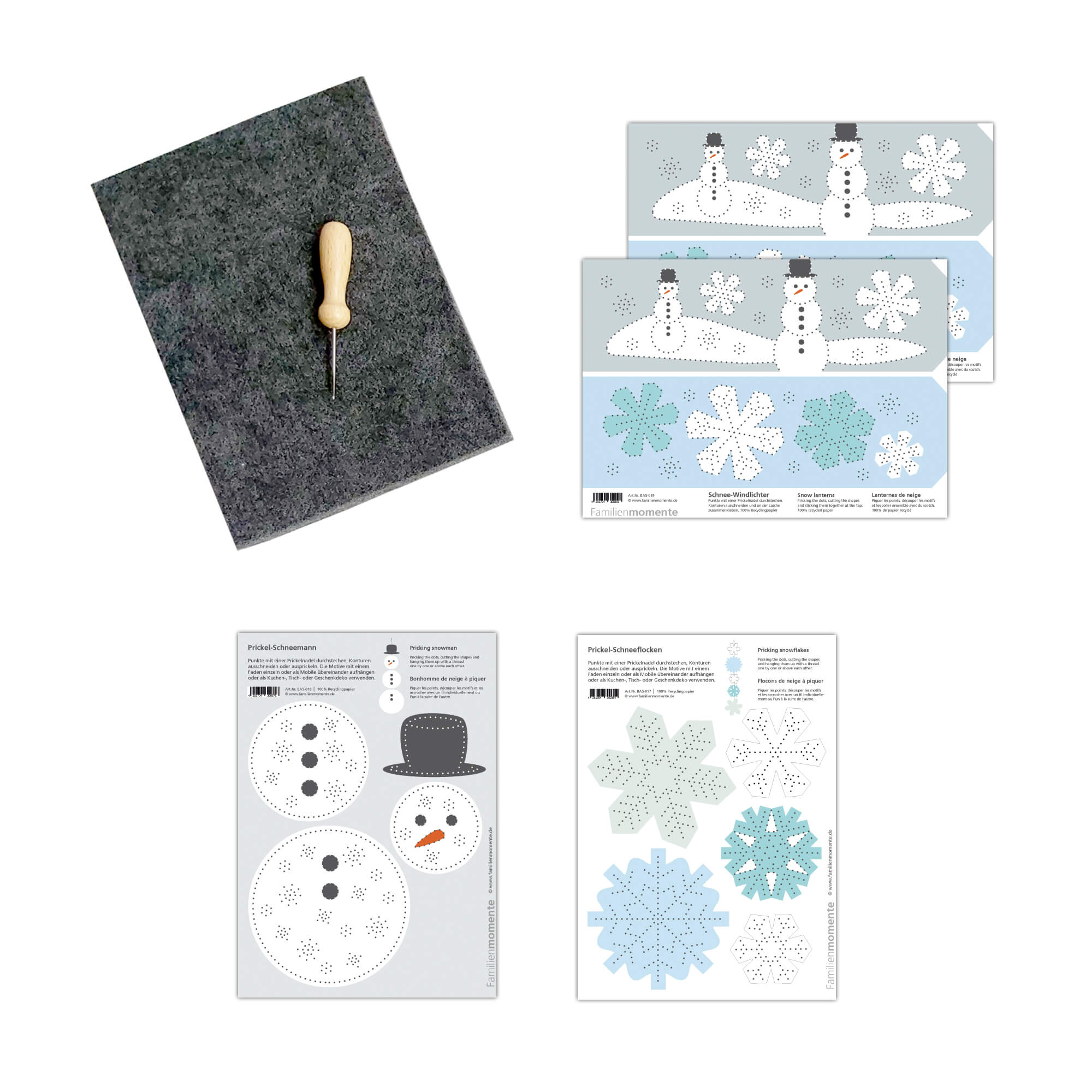 Prickeln für Kinder - Prickelset Winter Familienmomente - malmichmunt.com