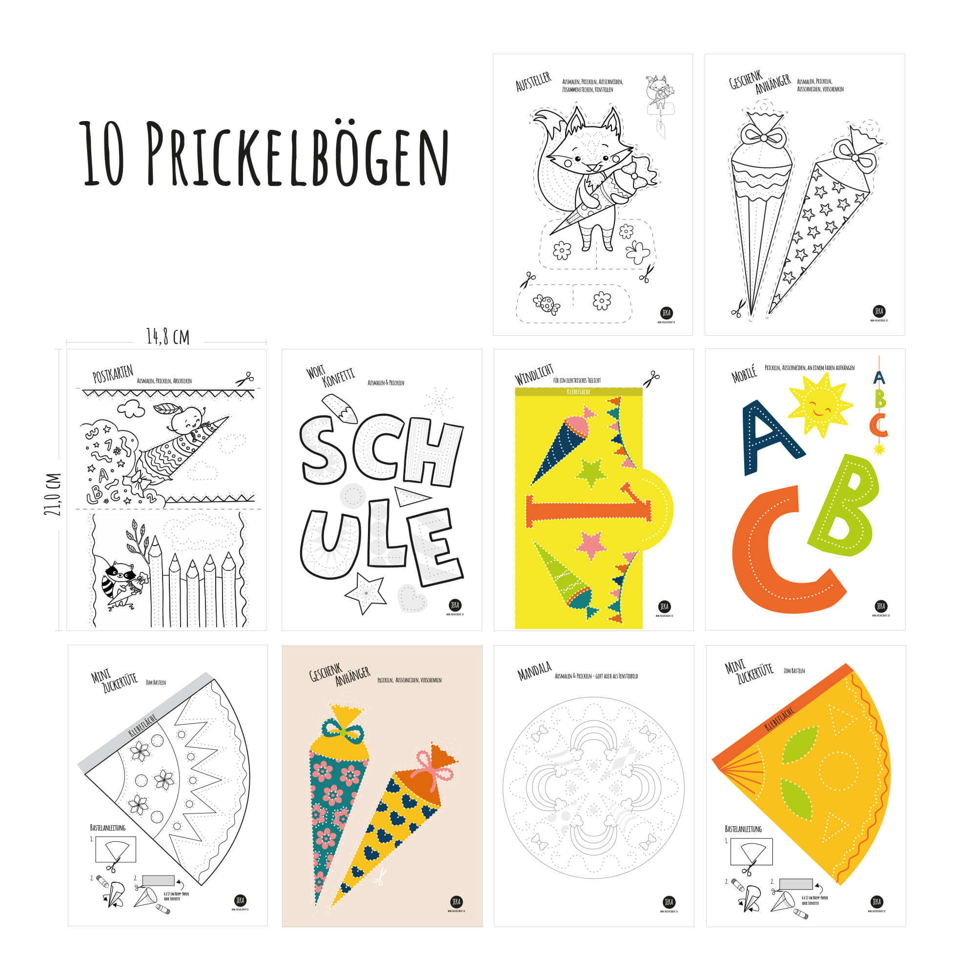 Prickeln Schulanfang - 10 Prickelmotive Jeka - malmichmunt.com
