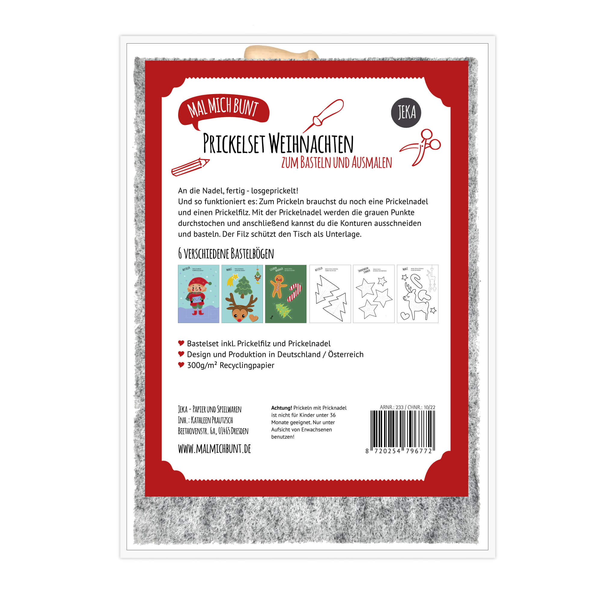 Prickelset Weihnachten Jeka - malmichmunt.com