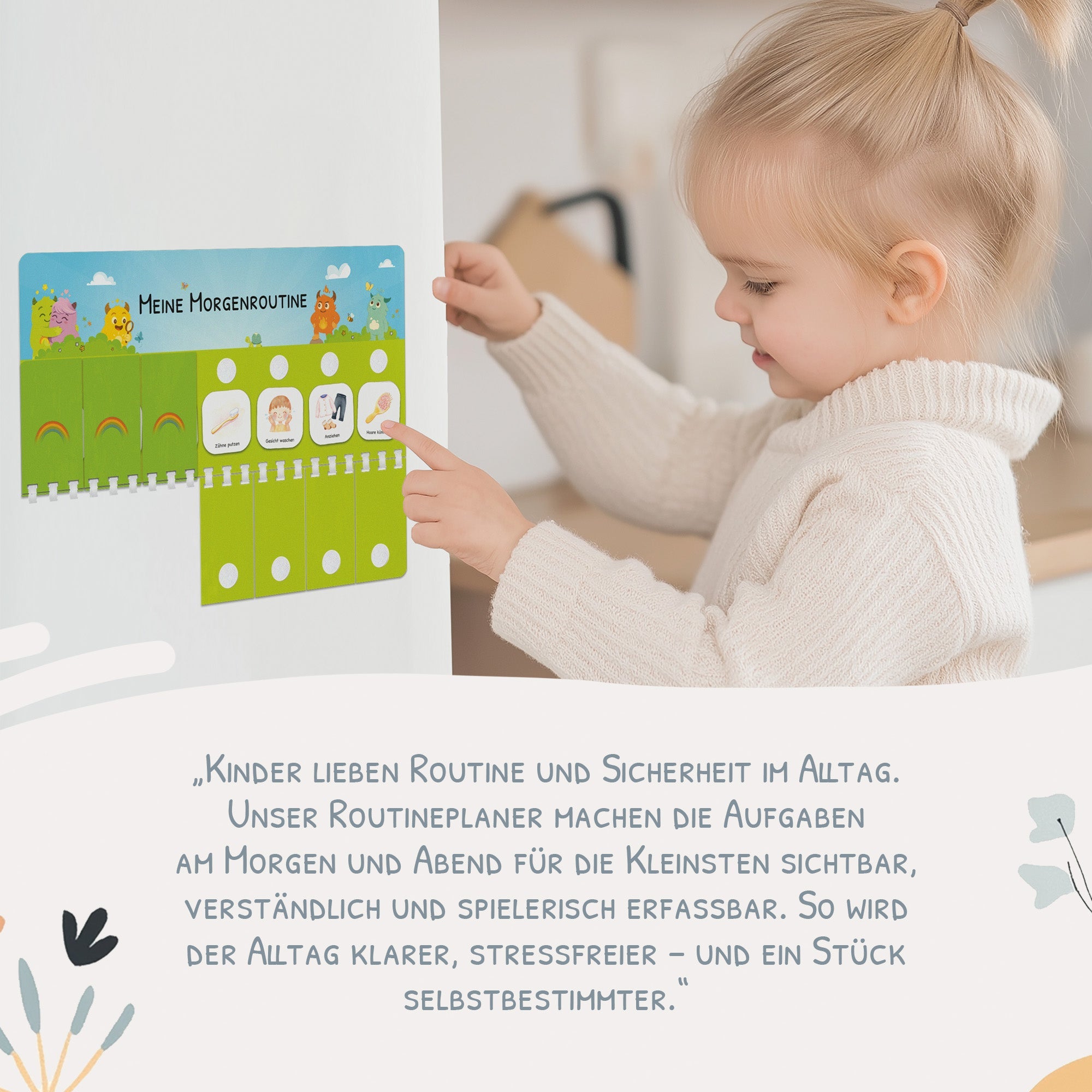 Routineplaner (Morgen & Abend) inkl. 105 Routinekärtchen - Mutmachbande Jeka - malmichmunt.com