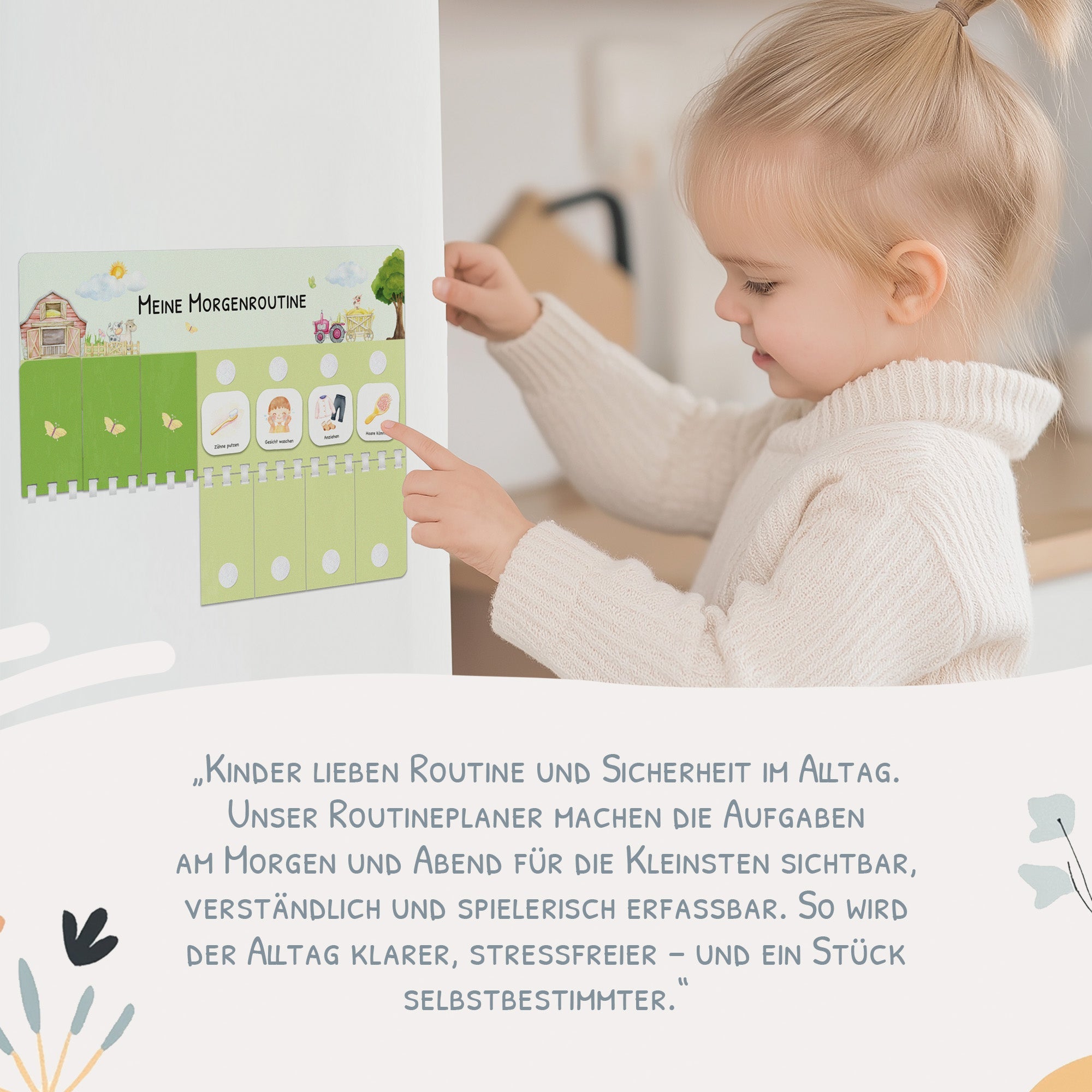 Routineplaner (Morgen & Abend) inkl. 105 Routinekärtchen - Bauernhof Jeka - malmichmunt.com
