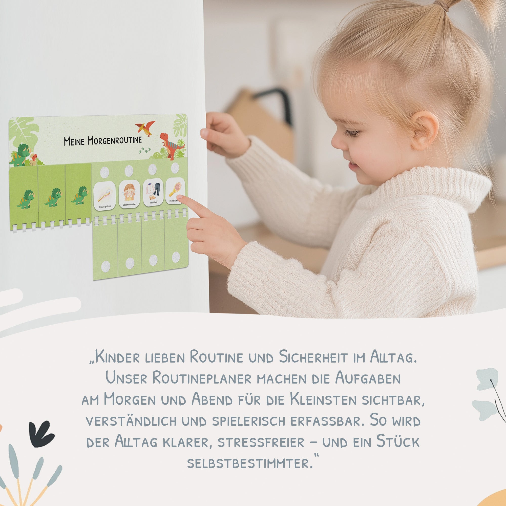 Routineplaner (Morgen & Abend) inkl. 105 Routinekärtchen - Dino Jeka - malmichmunt.com