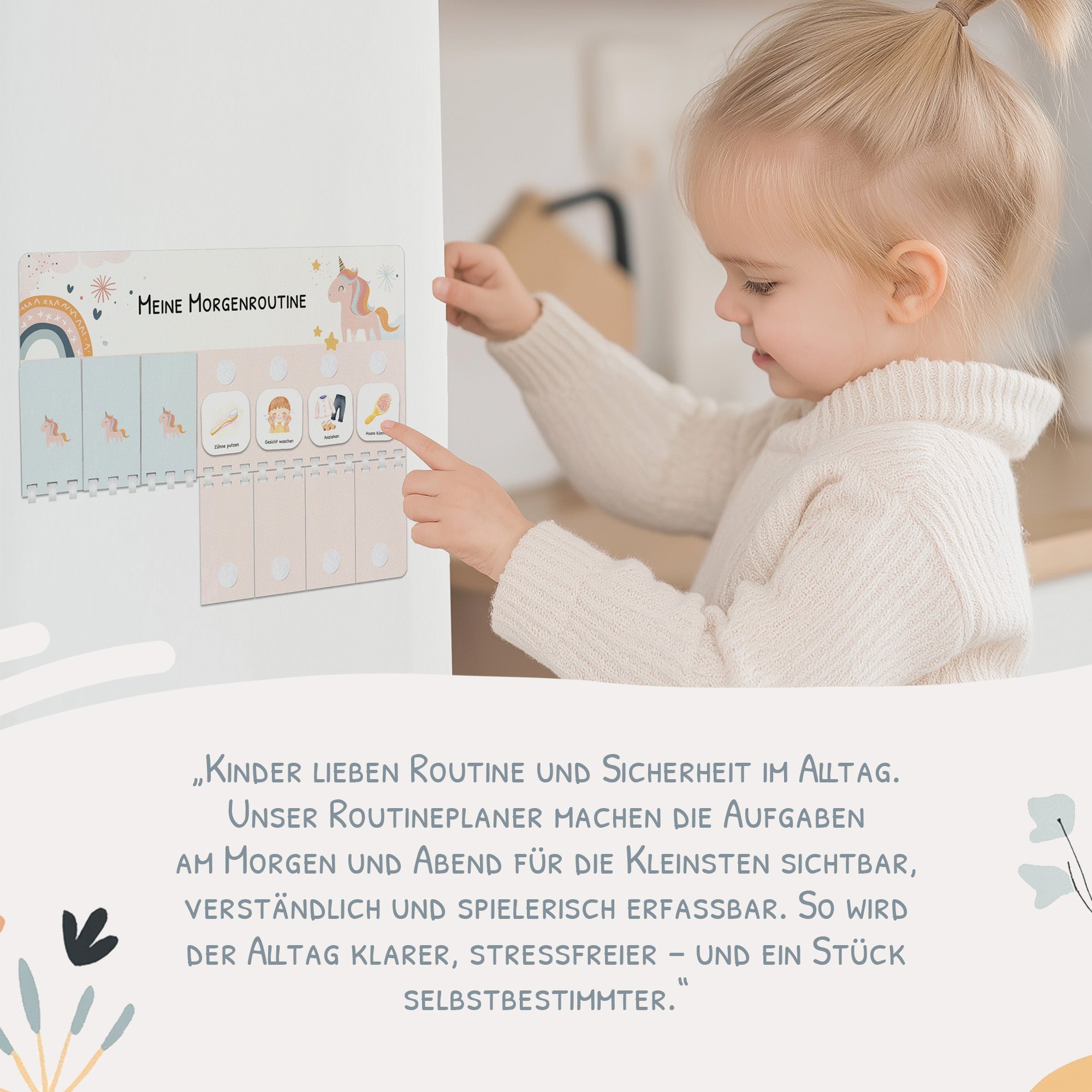 Routineplaner (Morgen & Abend) inkl. 105 Routinekärtchen - Einhorn Jeka - malmichmunt.com