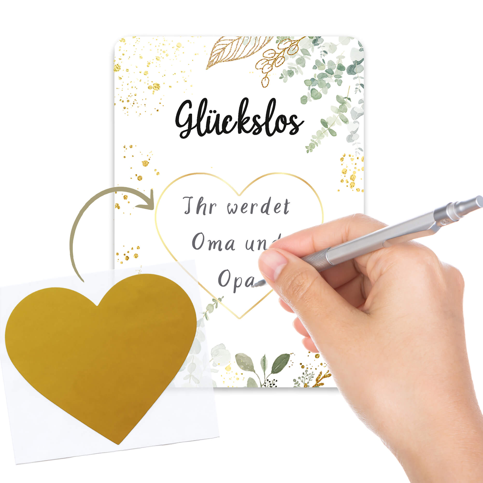 Rubbelkarten "Glückslos" - Euka (5er Set mit Umschlägen) Jeka - malmichmunt.com