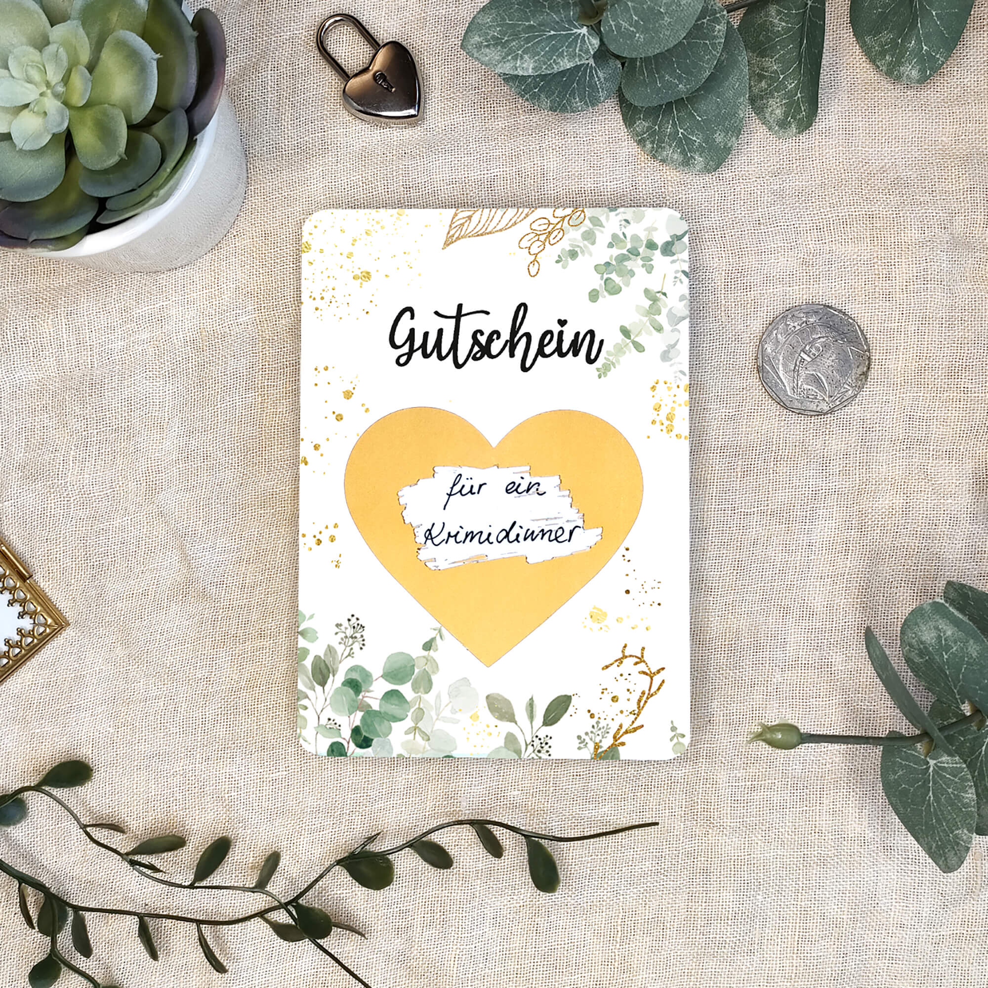 Rubbelkarten "Gutschein" - Euka (5er Set mit Umschlägen) Jeka - malmichmunt.com