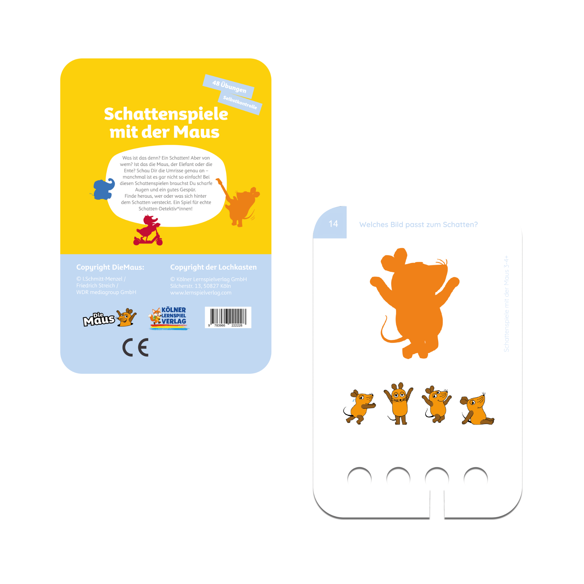 Schattenspiel mit der Maus 3 - 4+ - Übungen für den Lochkasten Lernspielverlag - malmichmunt.com