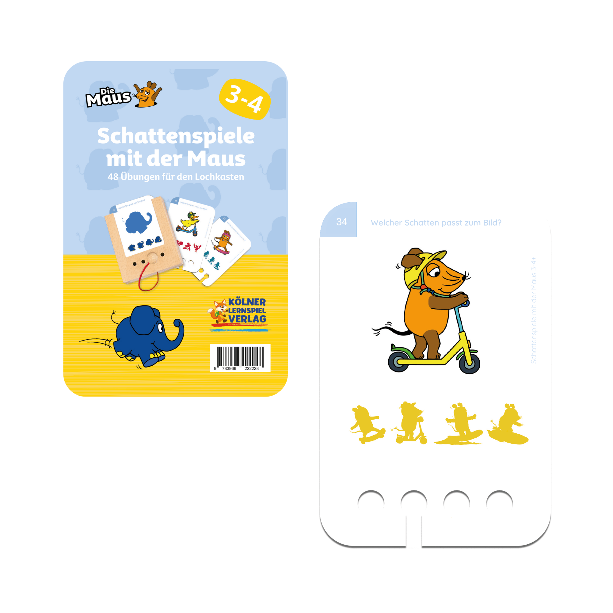 Schattenspiel mit der Maus 3 - 4+ - Übungen für den Lochkasten Lernspielverlag - malmichmunt.com