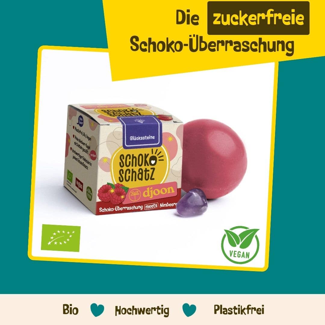 Schoko - Überraschung meets djoon - mit Edelstein - zuckerfrei SchokoSchatz e.K. - malmichmunt.com