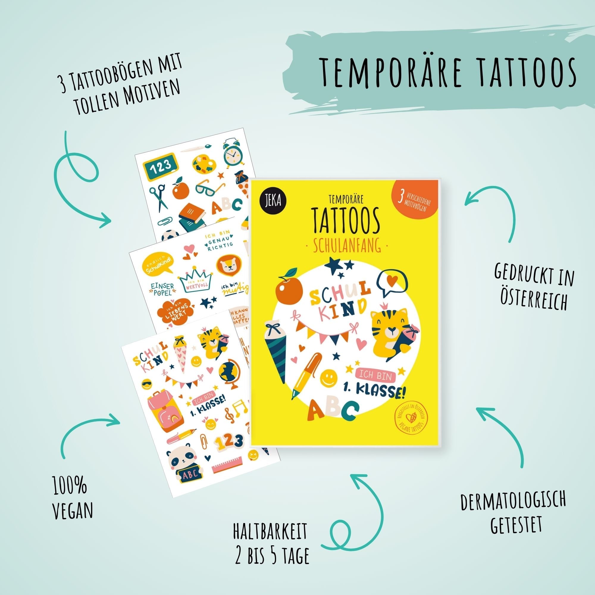 Schulanfang Kindertattoos Jeka - malmichmunt.com