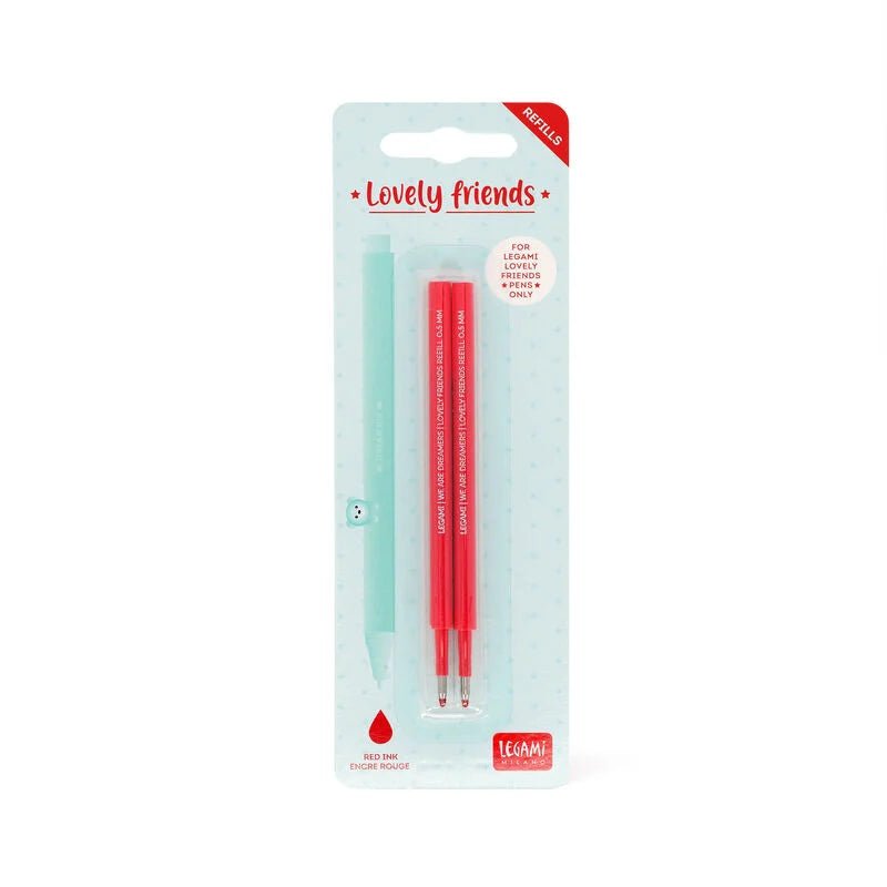 Set mit 2 Ersatzpatronen für Gelstift - Lovely Friends Legami - malmichmunt.com