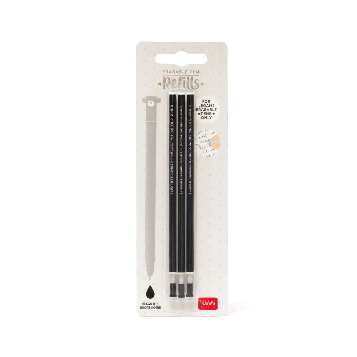 Set mit 3 Ersatzminen für Löschbarer Gelstift Legami - malmichmunt.com